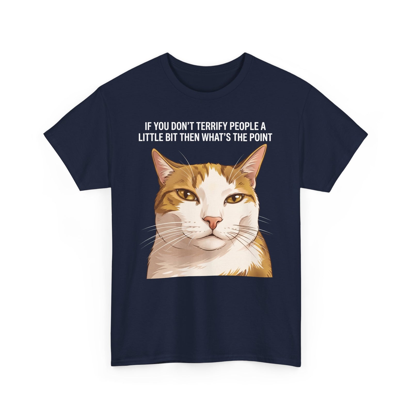 If You Don't Terrify People A Little Bit T-Shirt — Funny Sarcastic Orange Cat Tee