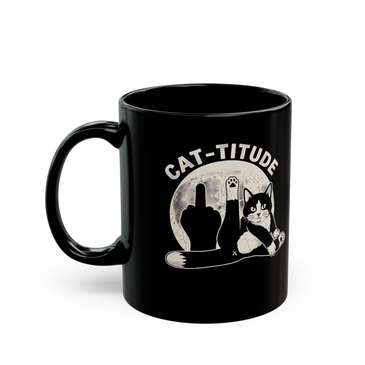 Cattitude Black Mug — Funny Cat Attitude Mug