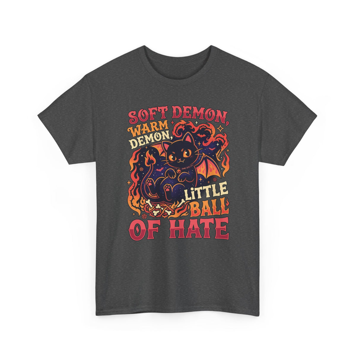 Soft Demon Cat T-Shirt — "Little Ball of Hate" Cute Demon Kitty Tee