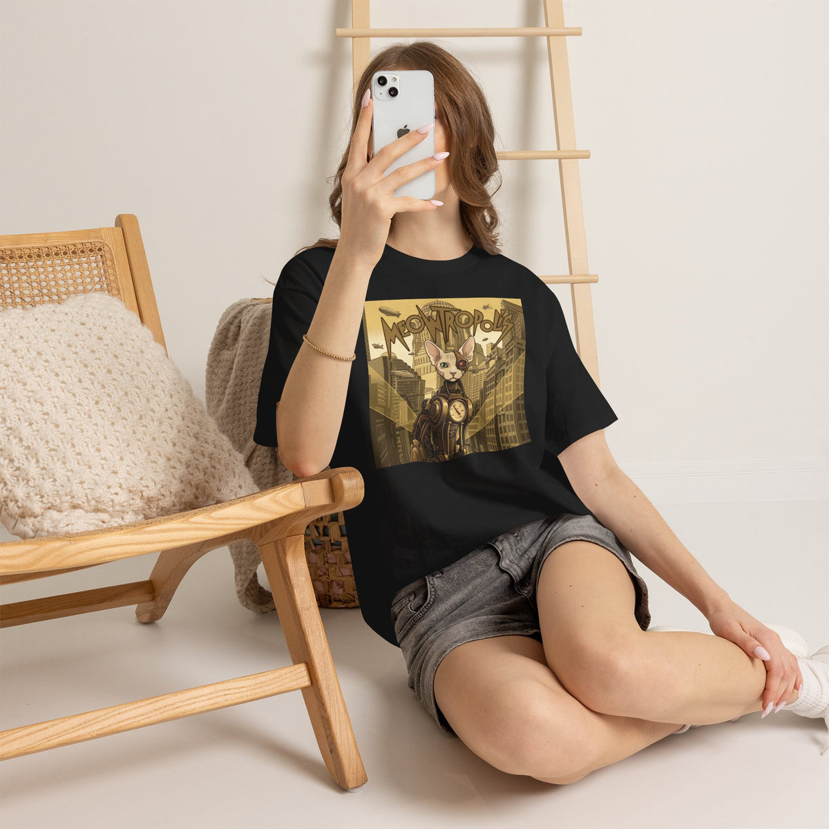 Meowtropolis Sci‑Fi Cat T-Shirt — Futuristic Cat Graphic Tee