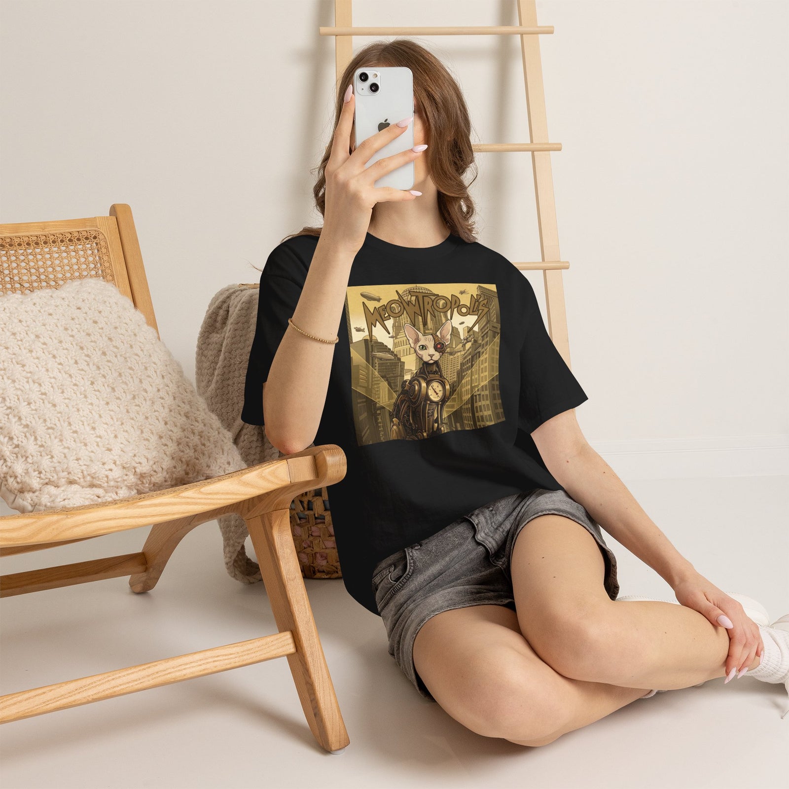 Meowtropolis Sci‑Fi Cat T-Shirt — Futuristic Cat Graphic Tee