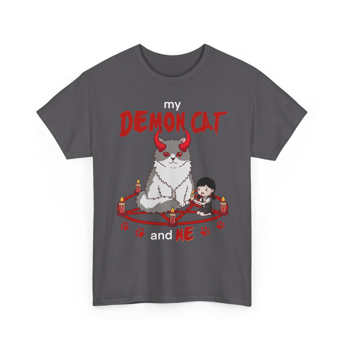 My Demon Cat T-Shirt — Cute Spooky Cat Graphic Tee for Cat Lovers & Halloween