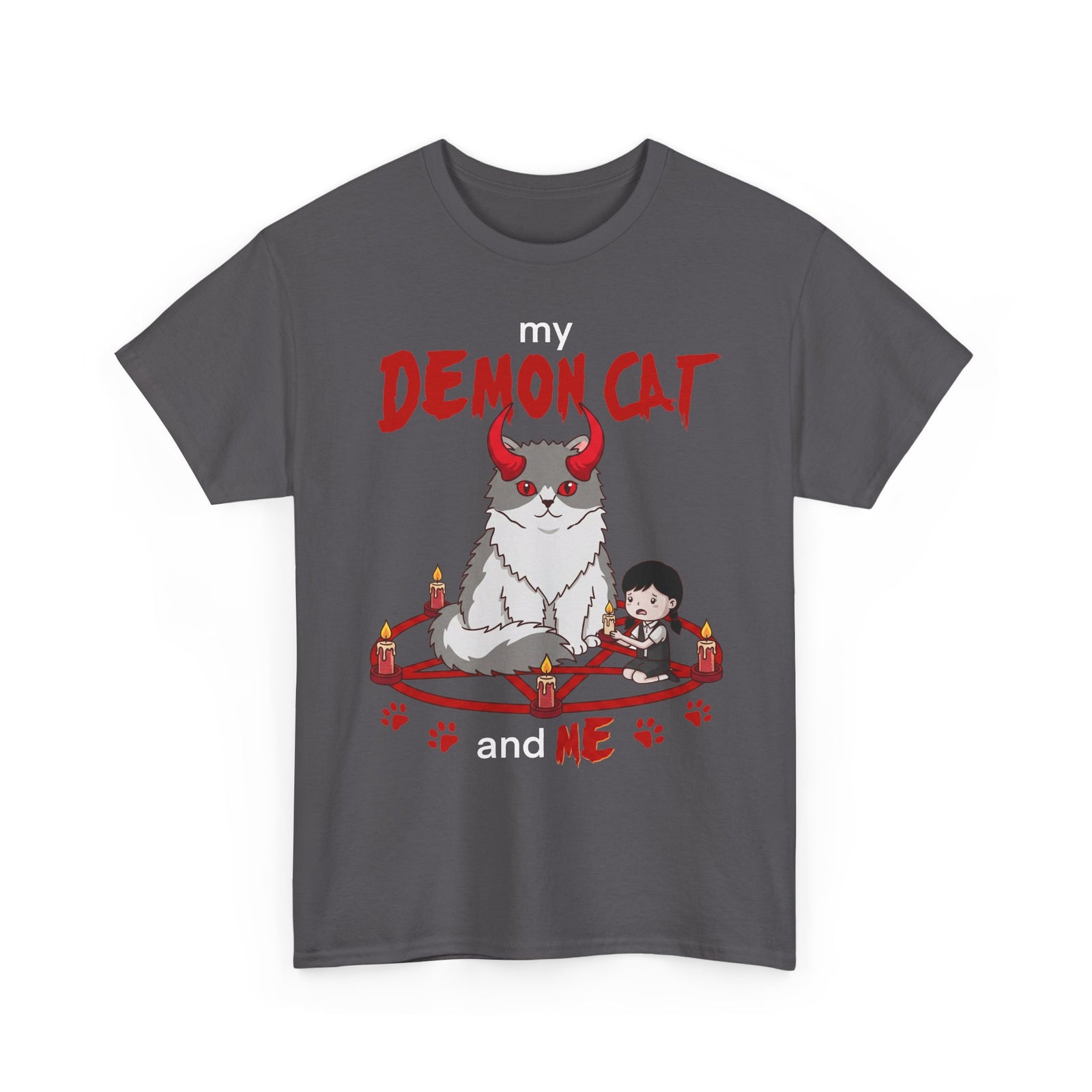 My Demon Cat T-Shirt — Cute Spooky Cat Graphic Tee for Cat Lovers & Halloween