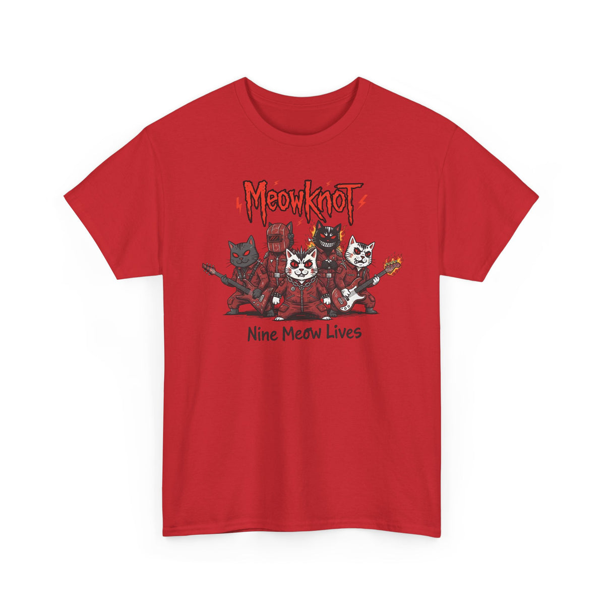 Meowknot Cat Band T-Shirt — Cute Musical Cat Graphic Tee