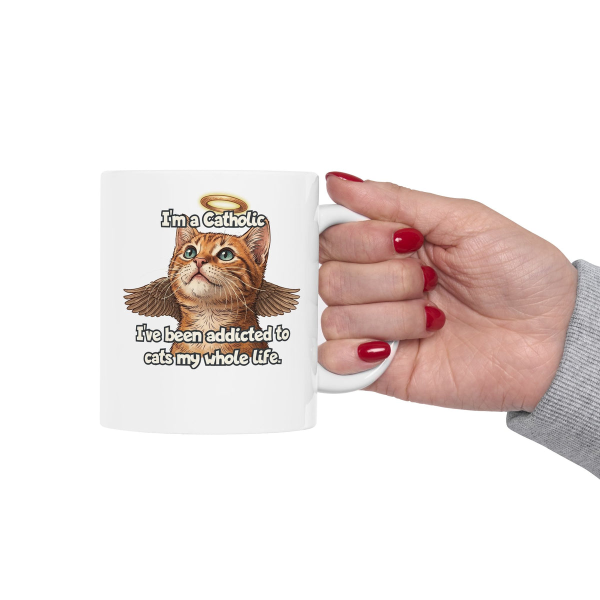 "I've Been Addicted to Cats My Whole Life" Cat Lover Ceramic Mug
