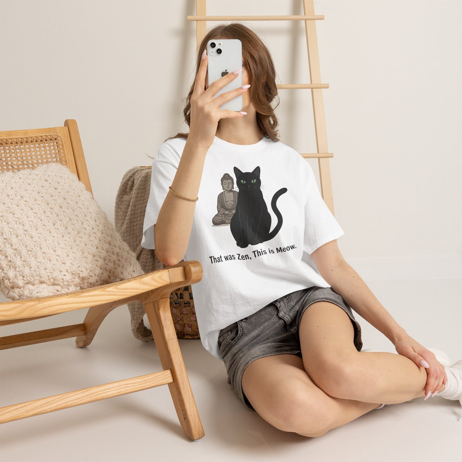 Zen Cat T‑Shirt — "That was Zen, This is Meow" Funny Buddhist Cat Tee