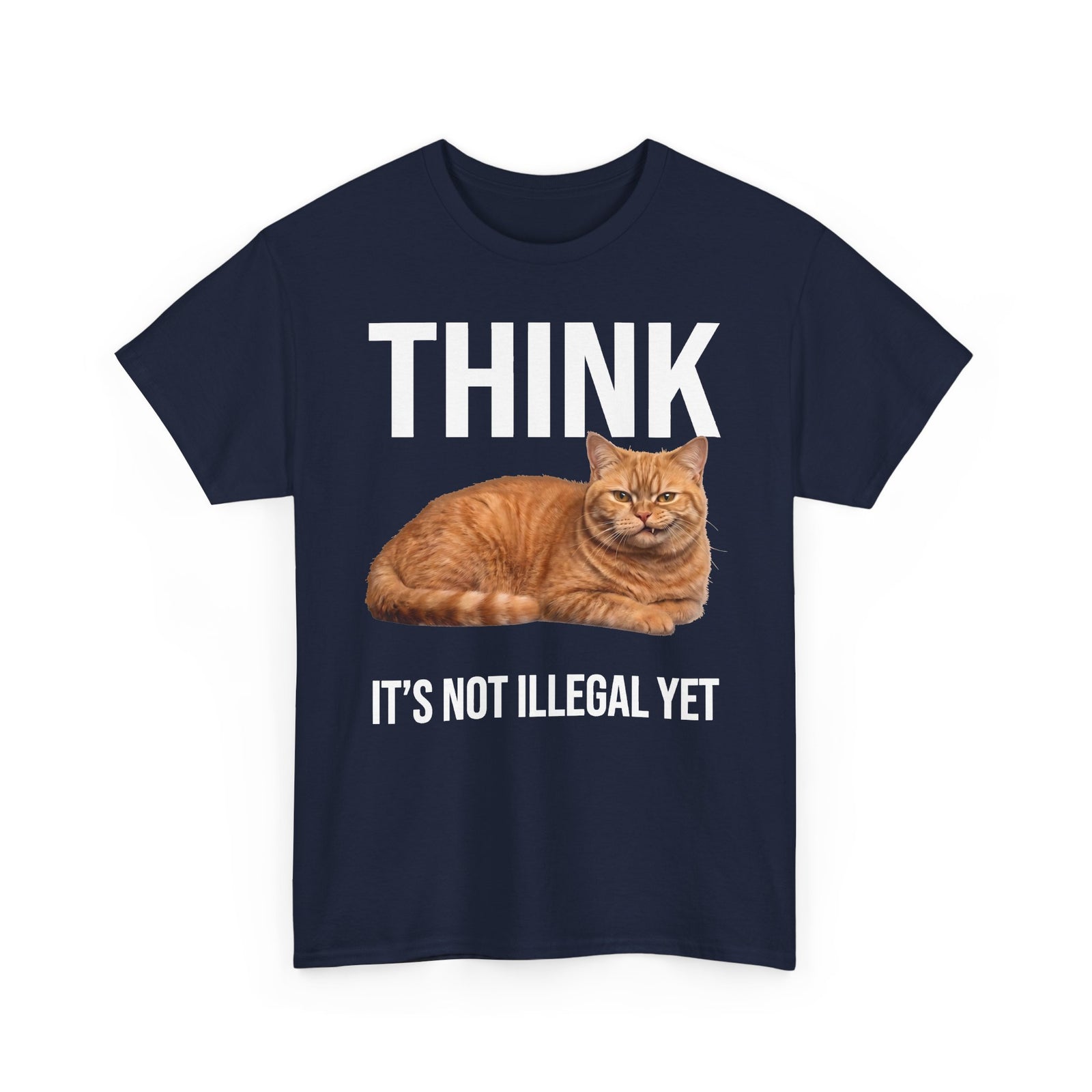 Think It's Not Illegal Yet T-Shirt — Funny Orange Cat Sarcastic Tee