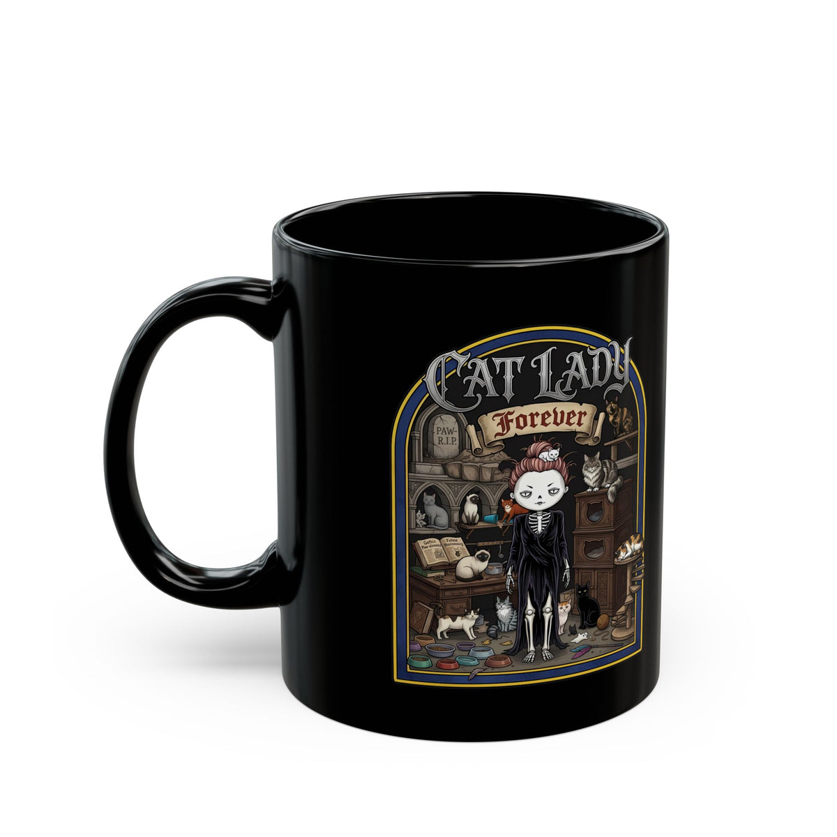 Cat Lady Black Mug Funny Cat Lover Mug