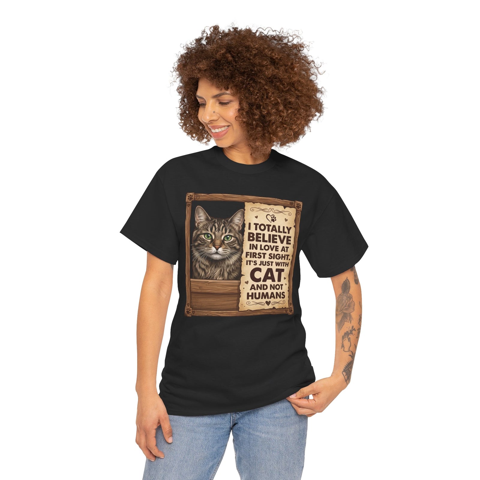 Funny Cat Quote I Totally Believe In Love At First Sight T-Shirt