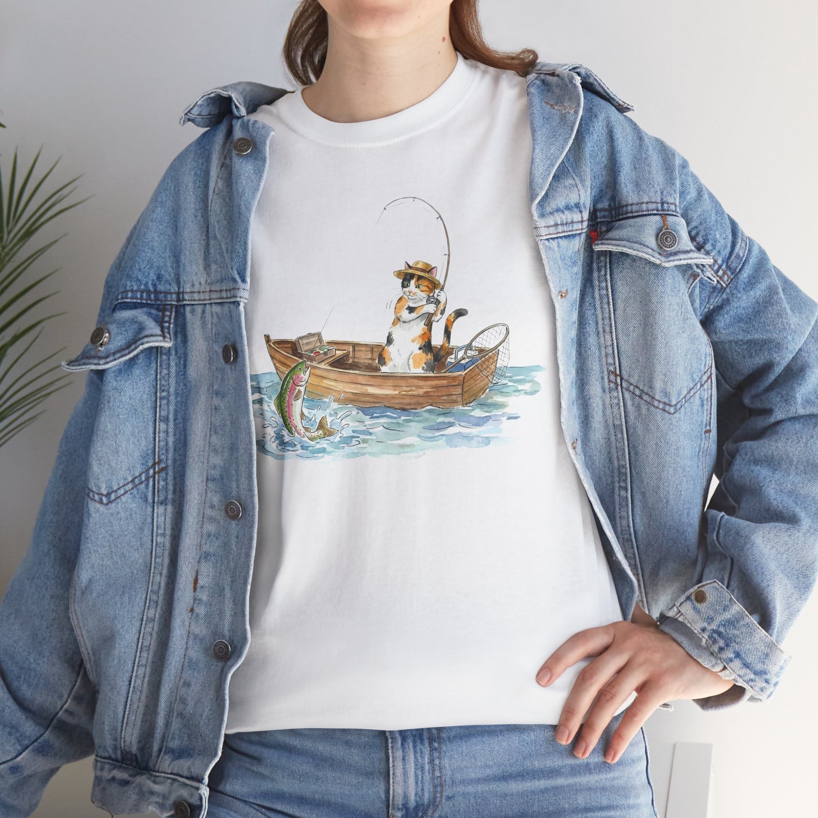 Cat Fishing T-Shirt — Funny Fishing Cat Graphic Tee