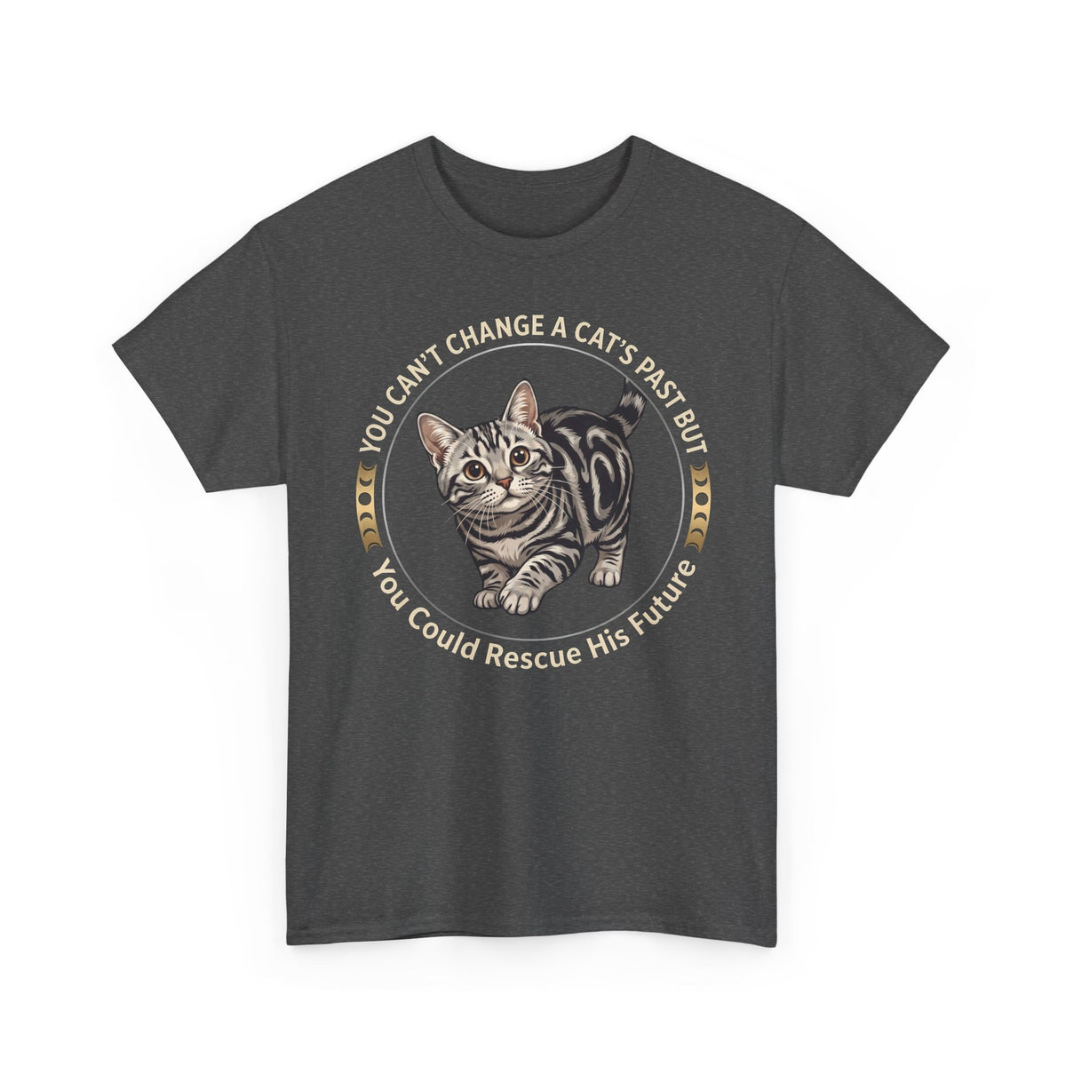 Rescue His Future Cat T-Shirt — You Can't Change A Cat's Past Rescue Tee