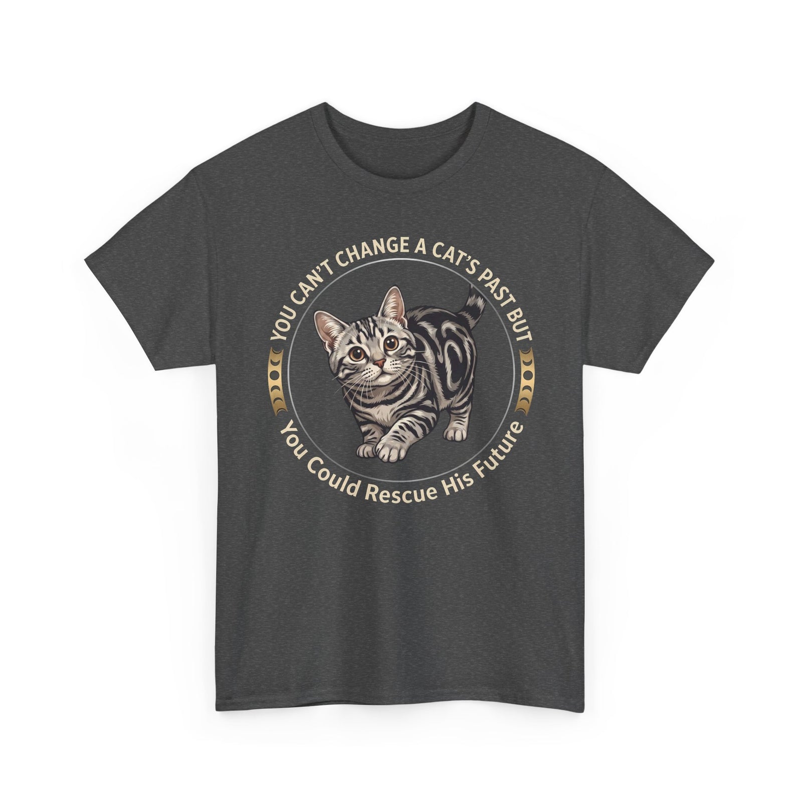 Rescue His Future Cat T-Shirt — You Can't Change A Cat's Past Rescue Tee