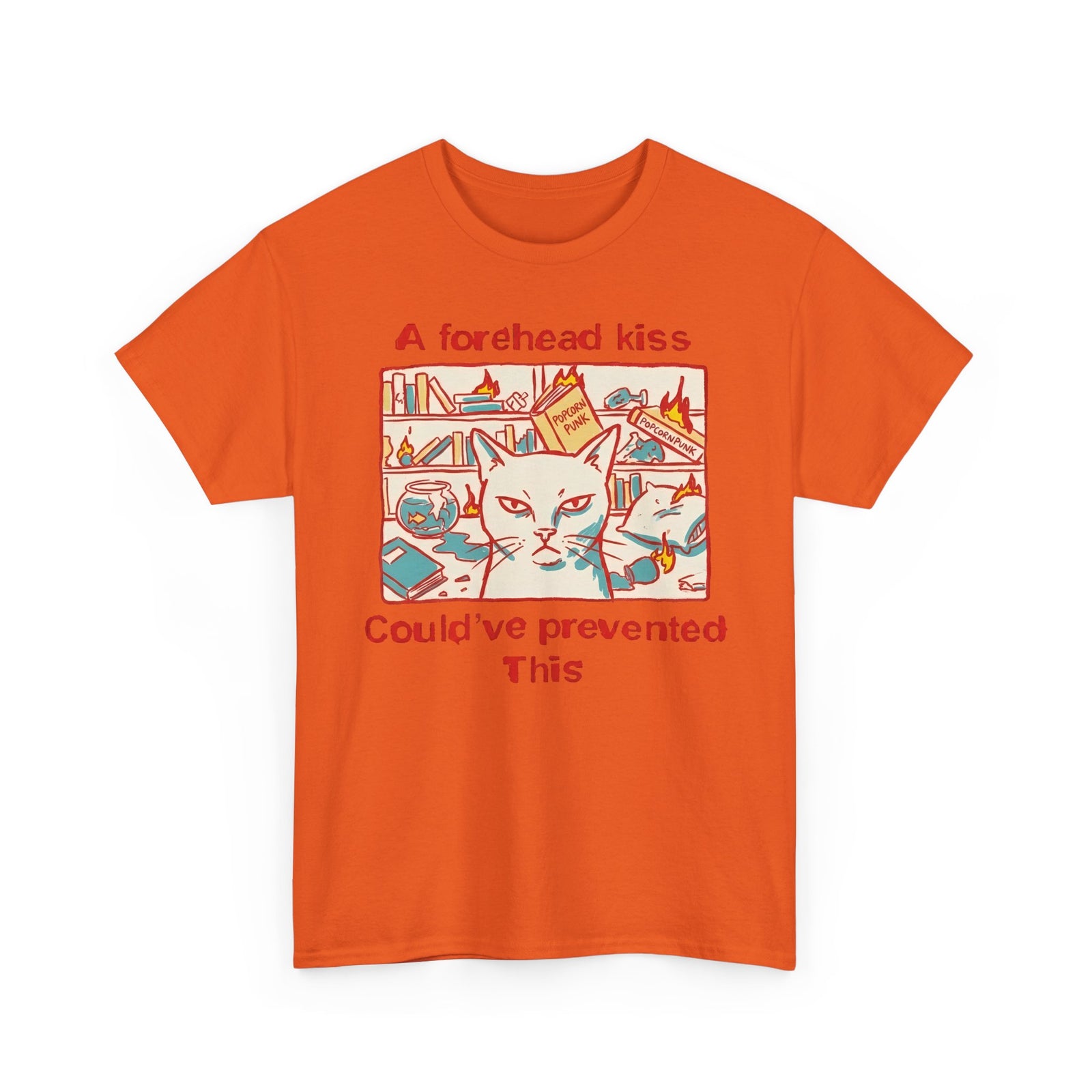 Naughty Cat Forehead Kiss Tee - Funny Cat Lover T-Shirt