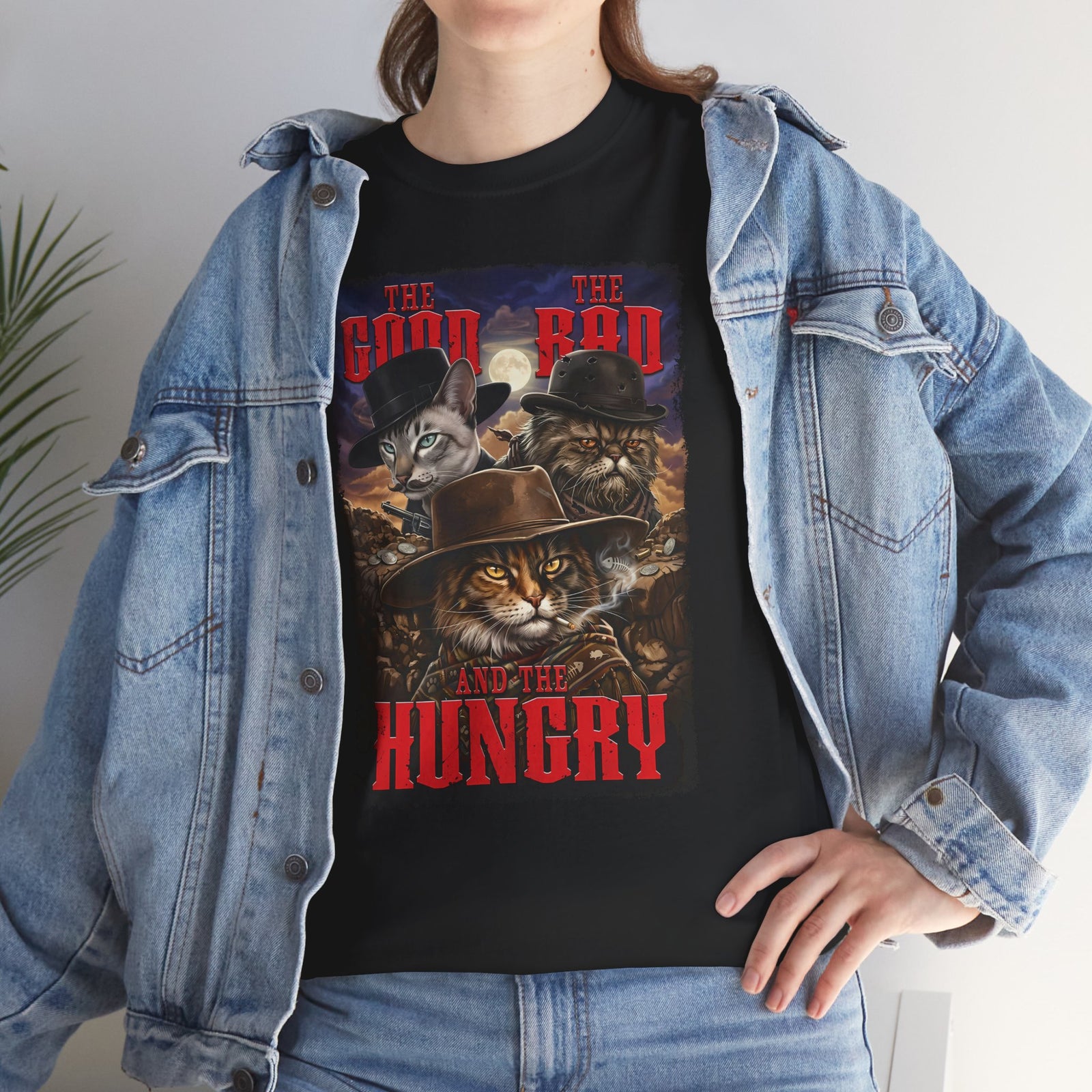 The Good The Bad The Hungry — Cat Parody T-Shirt