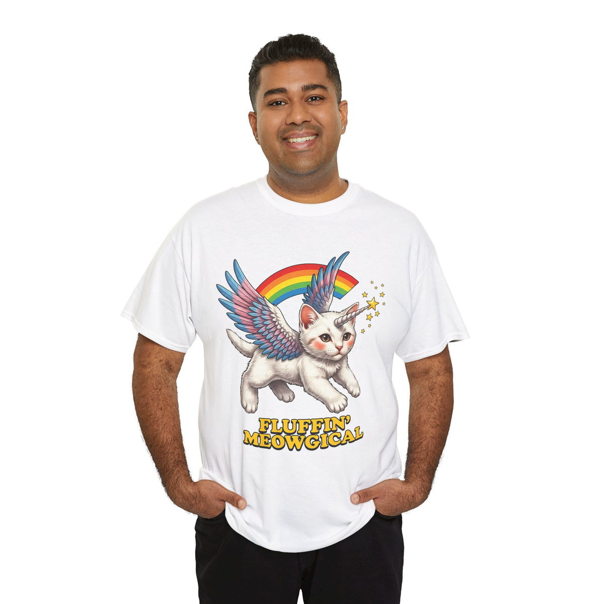 Fluffin' Meowgical Cat T-Shirt — Cute Unicorn Kitten Graphic