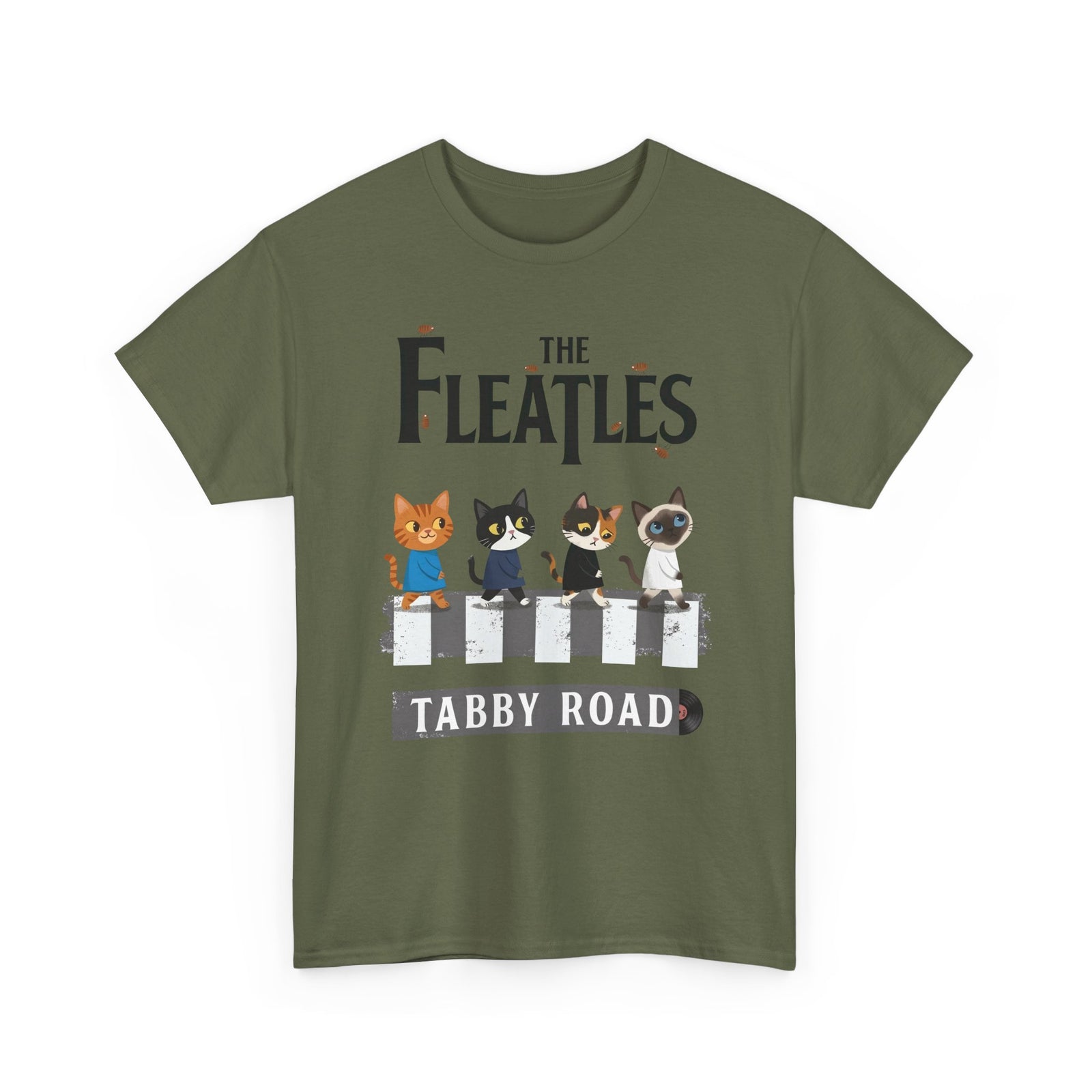 Fleatles Parody Cat T-Shirt — Retro Beatles-Inspired Cat Band Tee