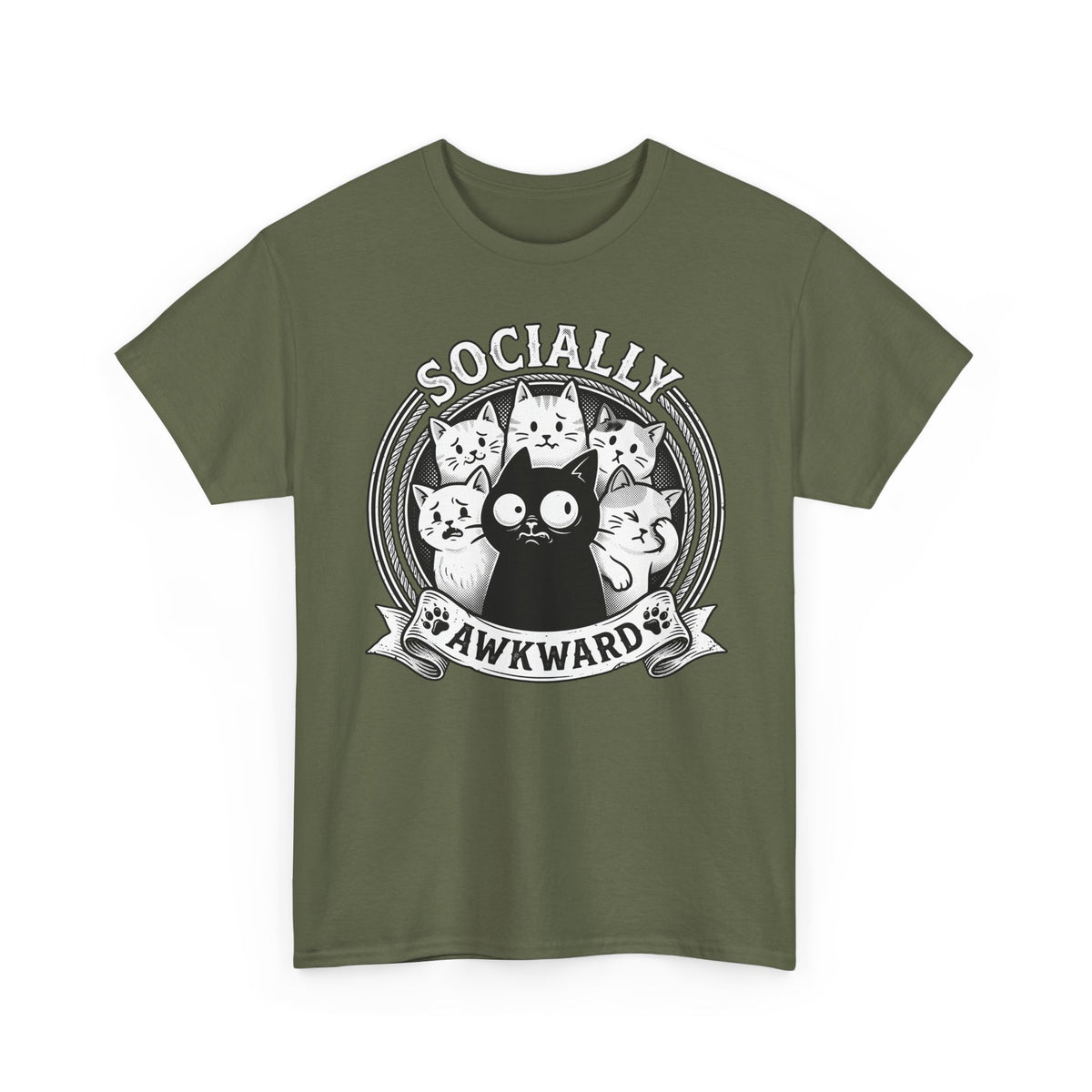 Socially Awkward Black Cat T-Shirt