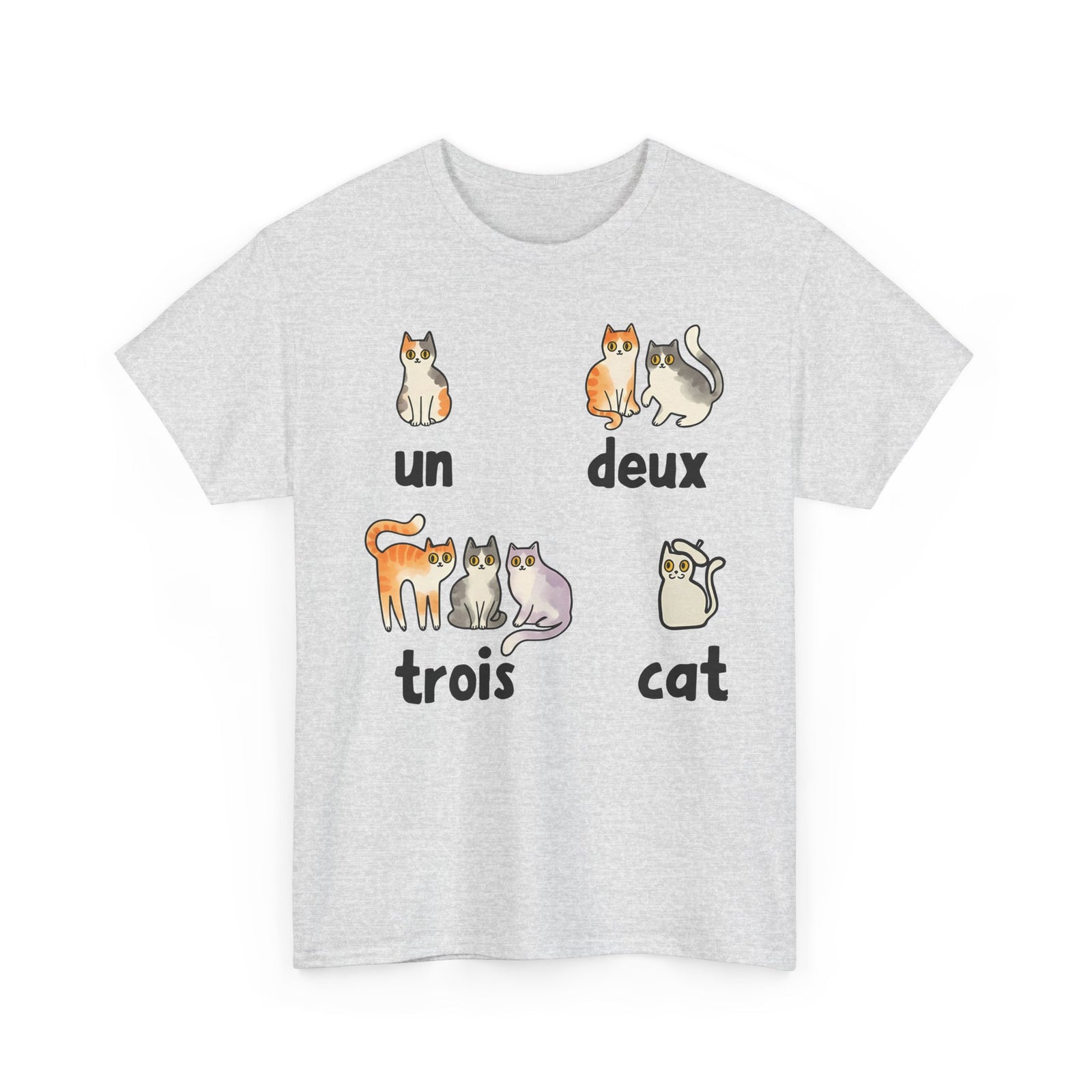 Un Deux Trois Cat T-Shirt — Cute French Cat Graphic Tee