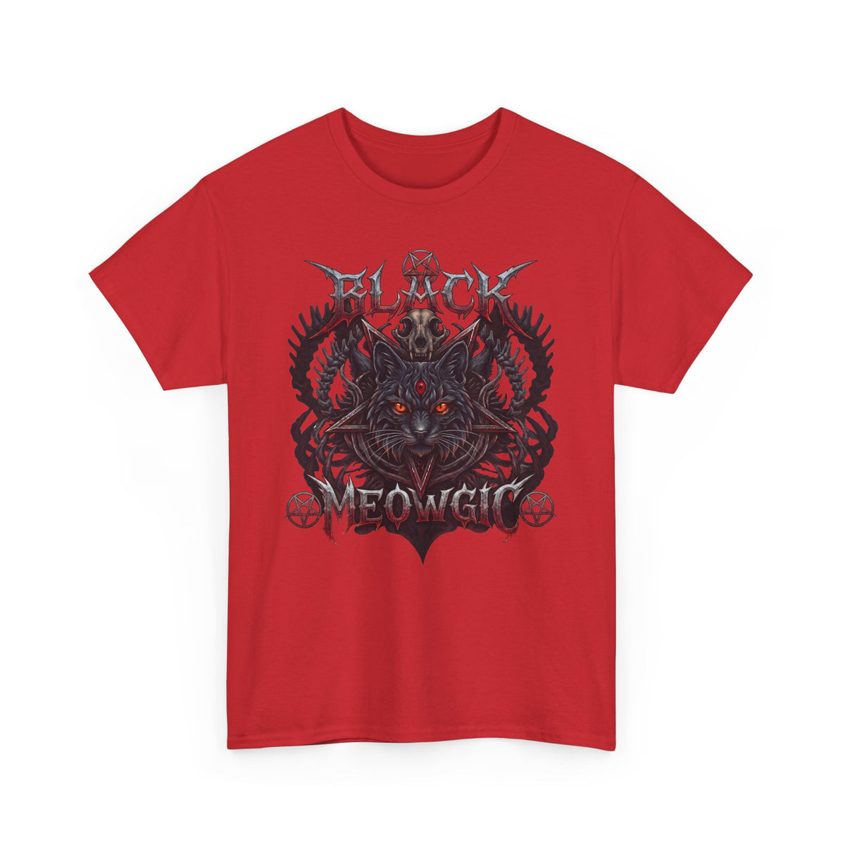 Black Meowgic Cat T-Shirt — Death Metal Occult Black Cat Tee