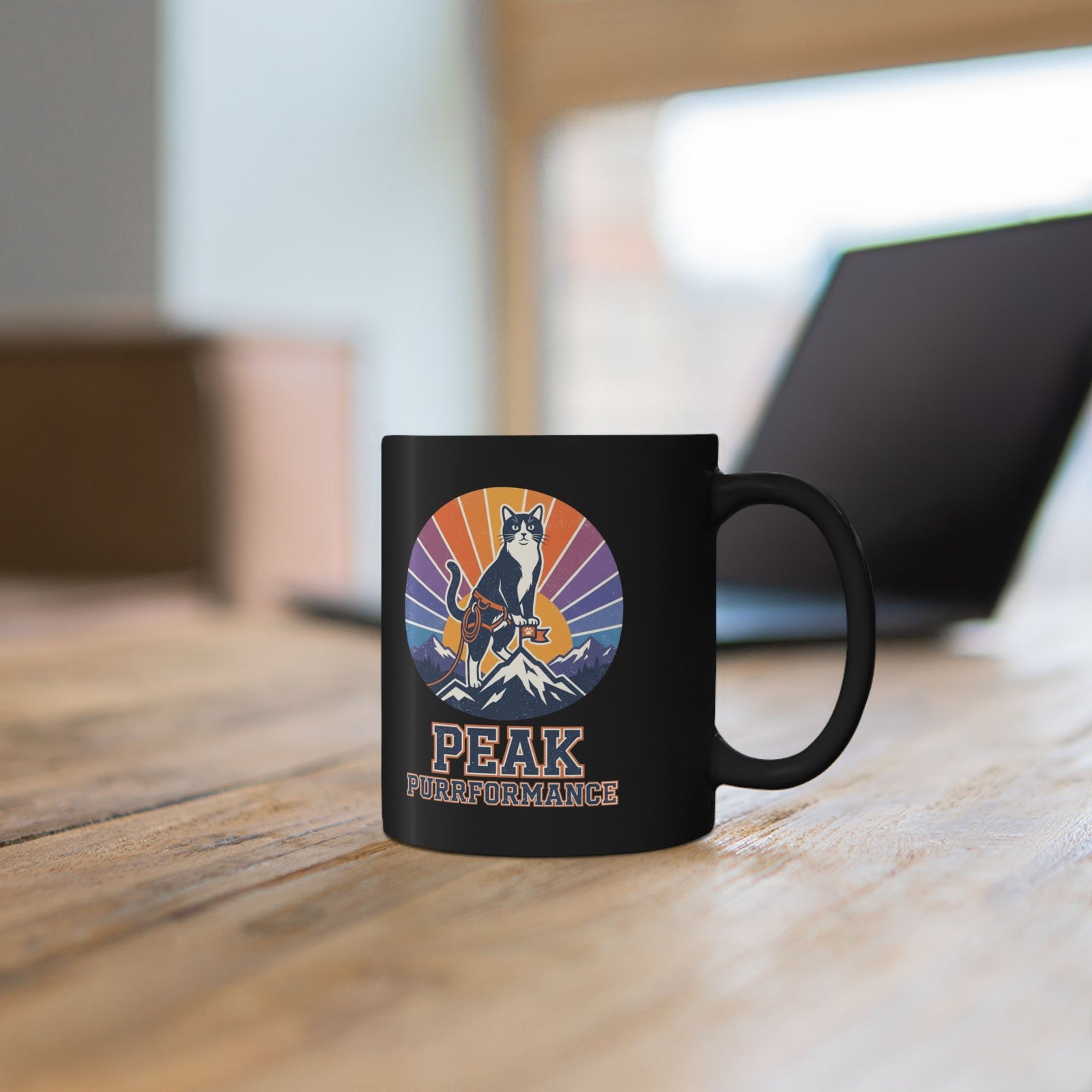 Cat Hiking Mug — "Peak Purformance" Outdoor Adventure Mug
