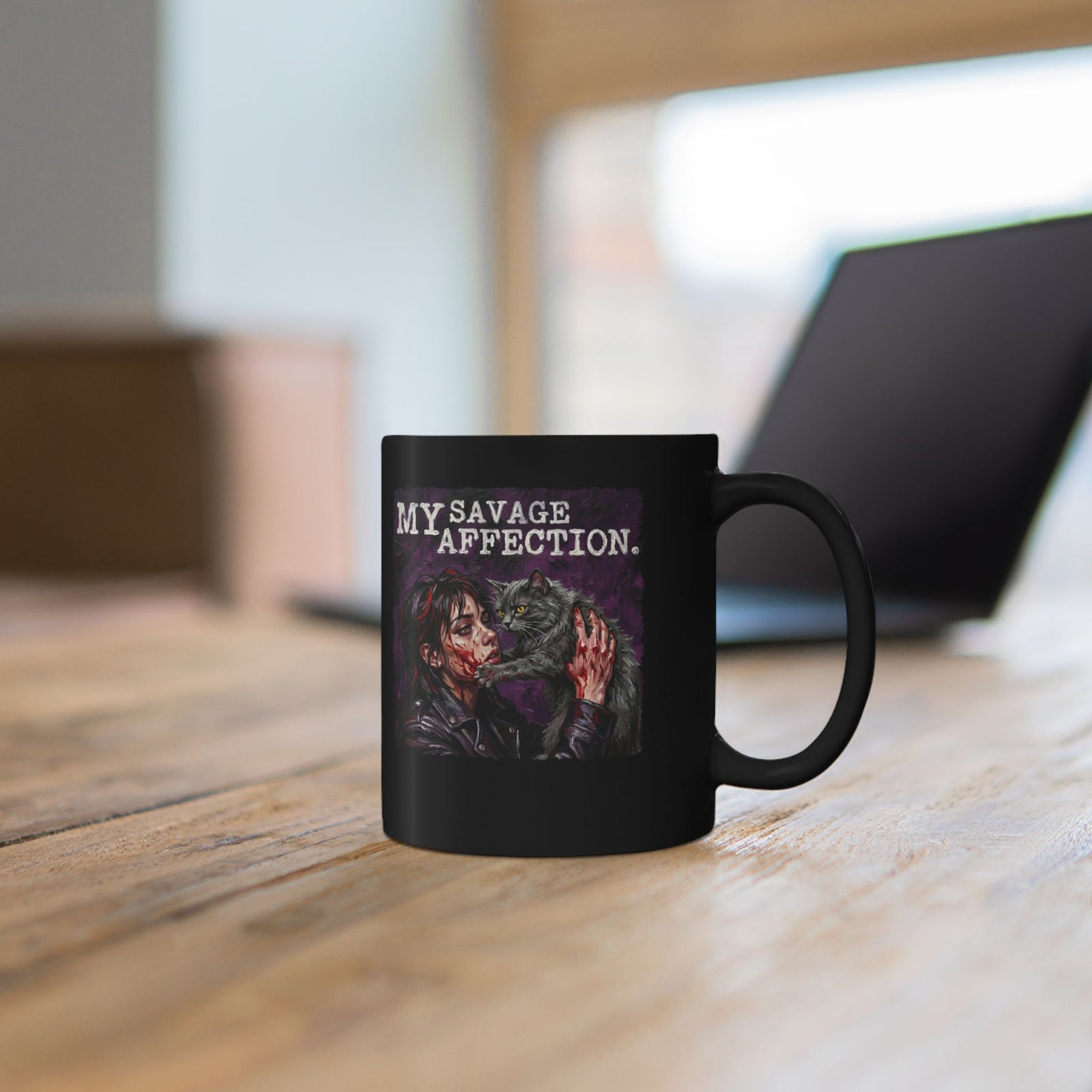 My Savage Affection Black Mug — Bold Romantic Graphic Mug