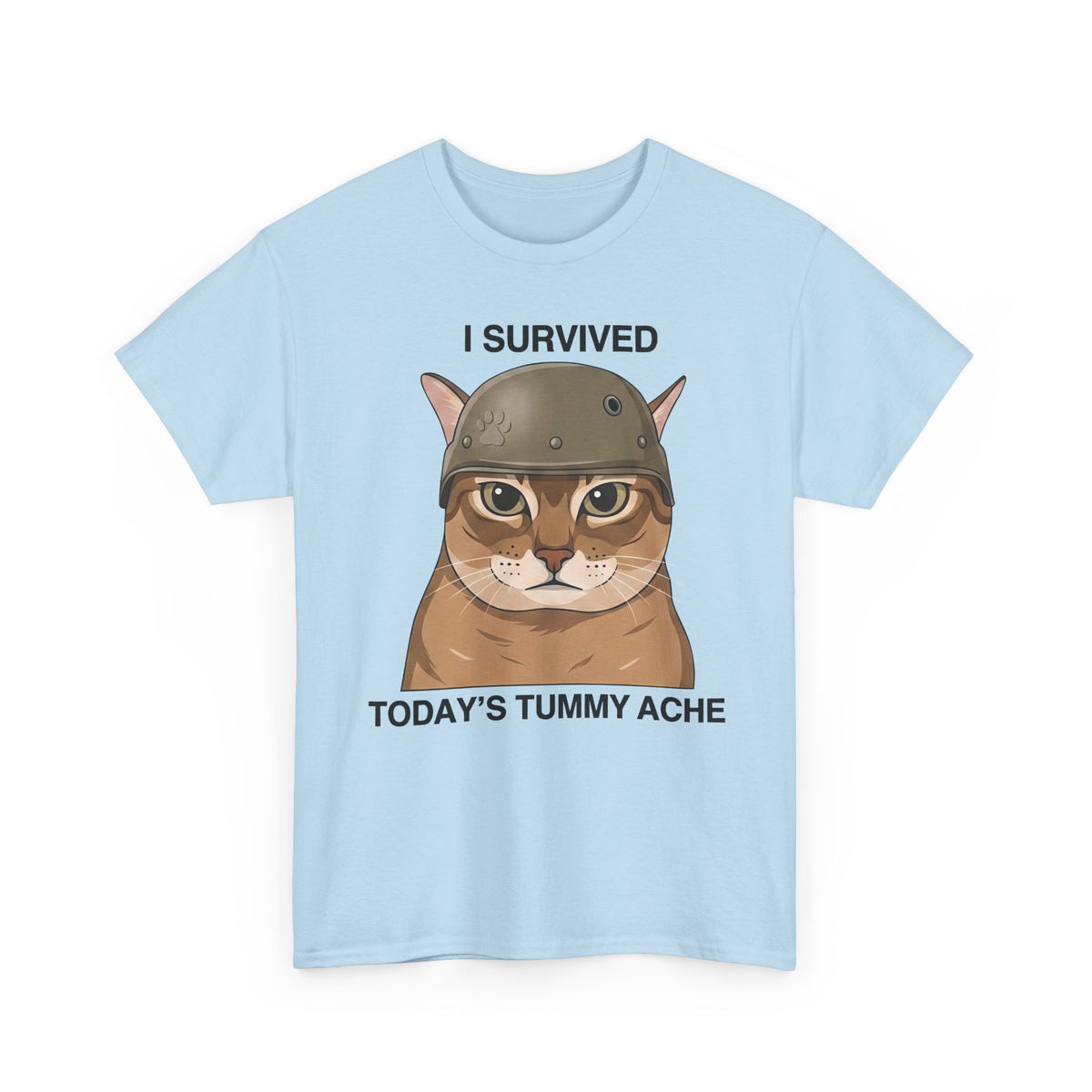 I Survived Today's Tummy Ache T-Shirt — Funny Novelty Tee for Moms, Kids & Caregivers
