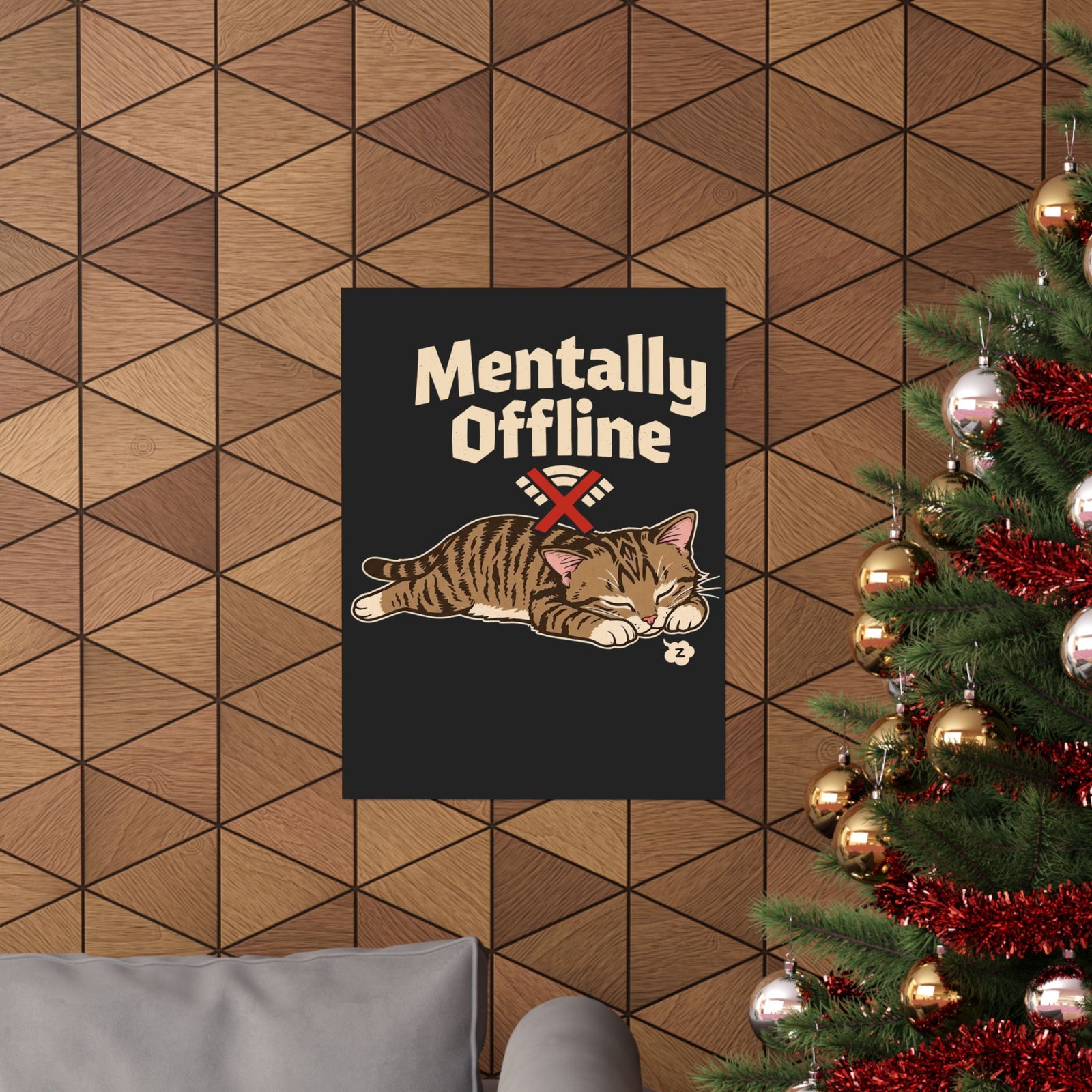Lazy Cat 'Mentally Offline' Poster