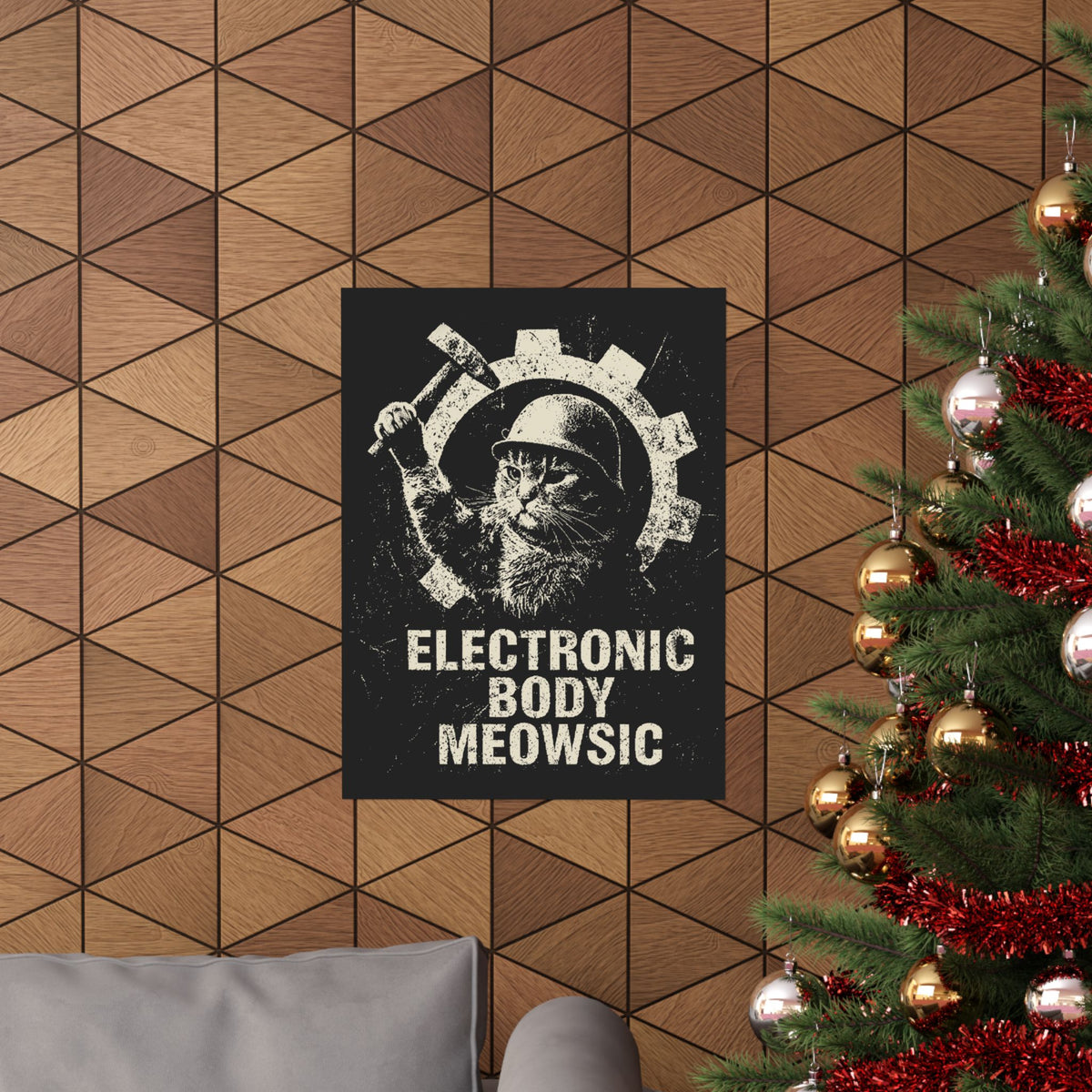 Electronic Body Meowsic Cat Poster
