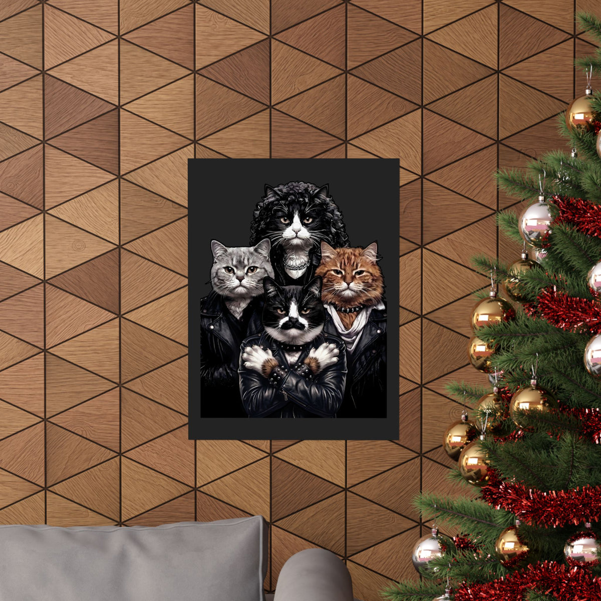 Bohemian Catsody Poster — Retro 80s Hard Rock Feline Band Parody