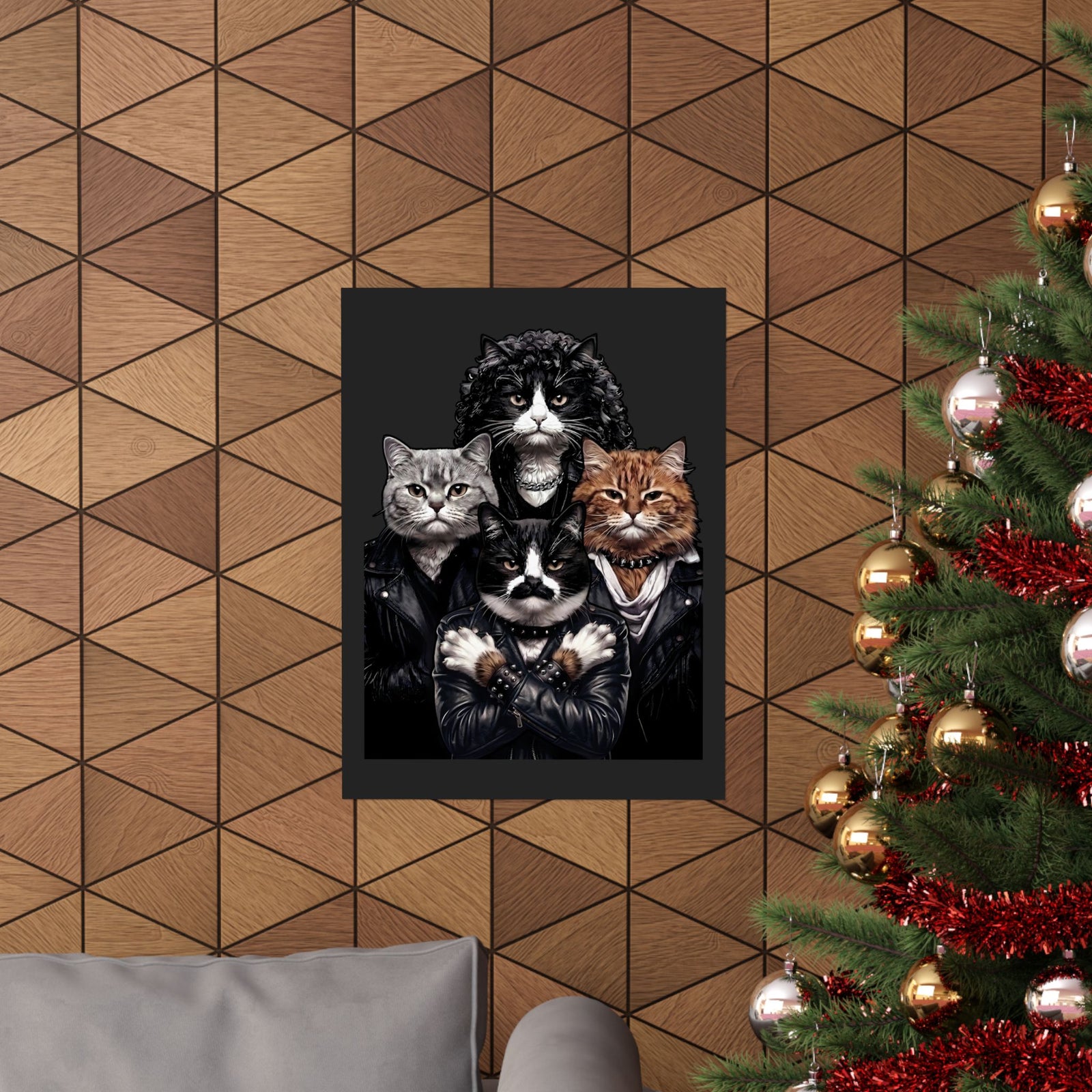 Bohemian Catsody Poster — Retro 80s Hard Rock Feline Band Parody