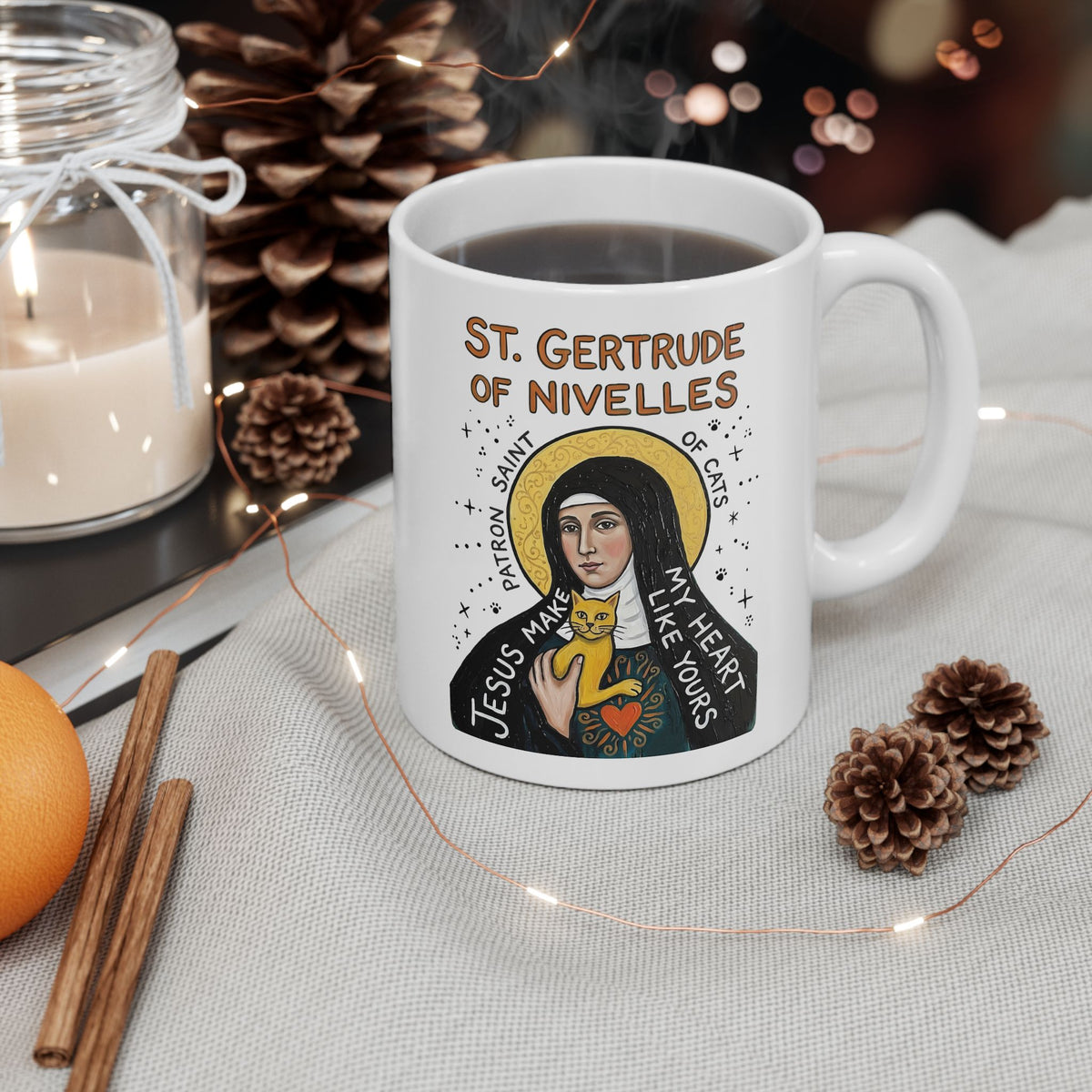 Saint Patron of Cats Ceramic Mug