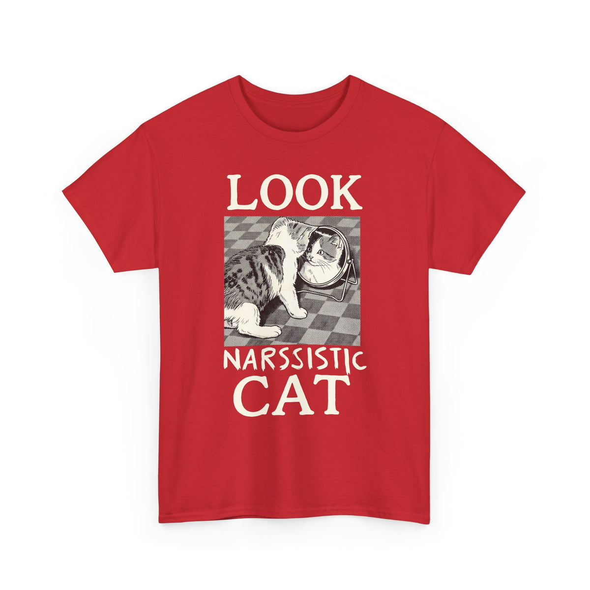 Look Narssistic Cat T-Shirt — Funny Mirror Reflection Tabby Tee