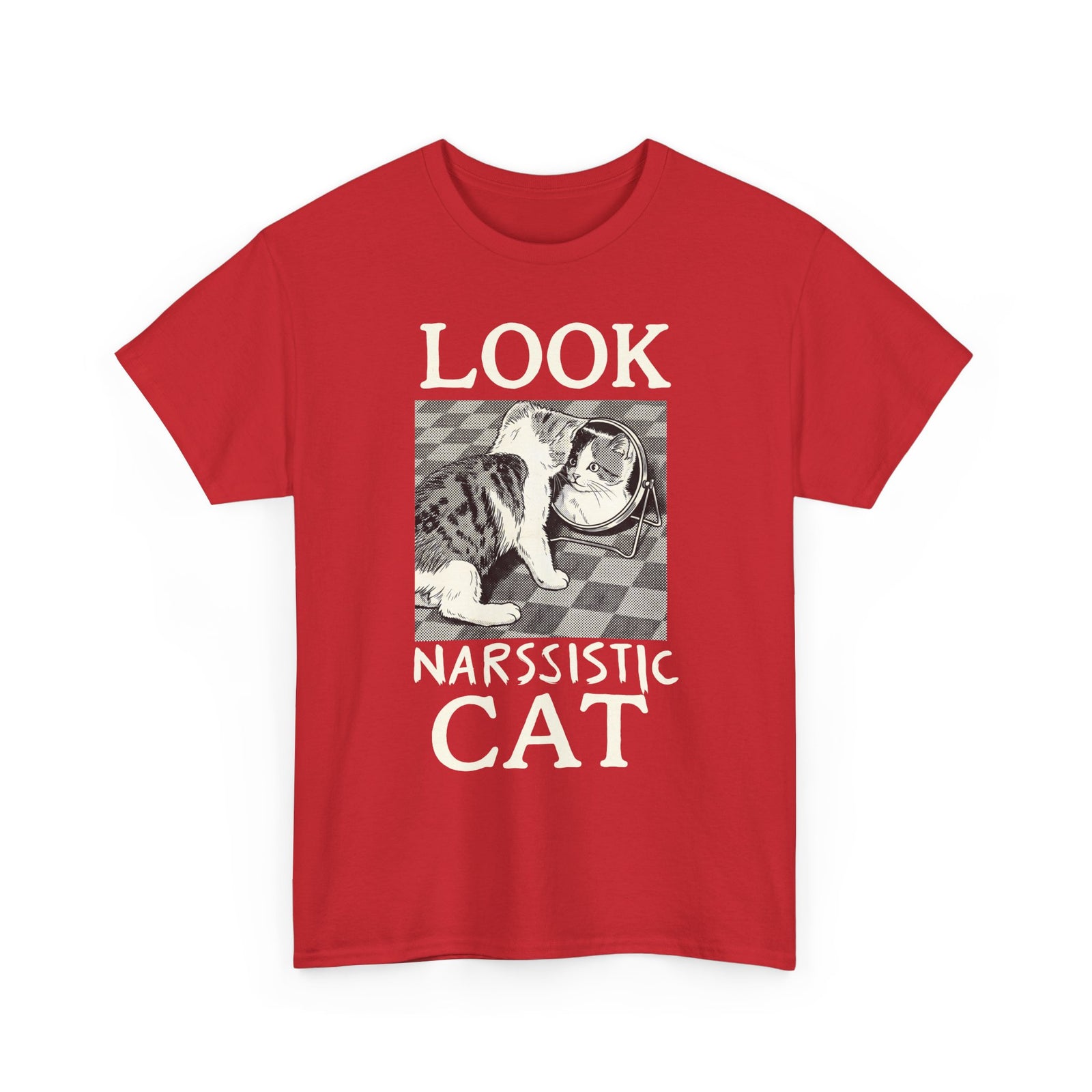Look Narssistic Cat T-Shirt — Funny Mirror Reflection Tabby Tee