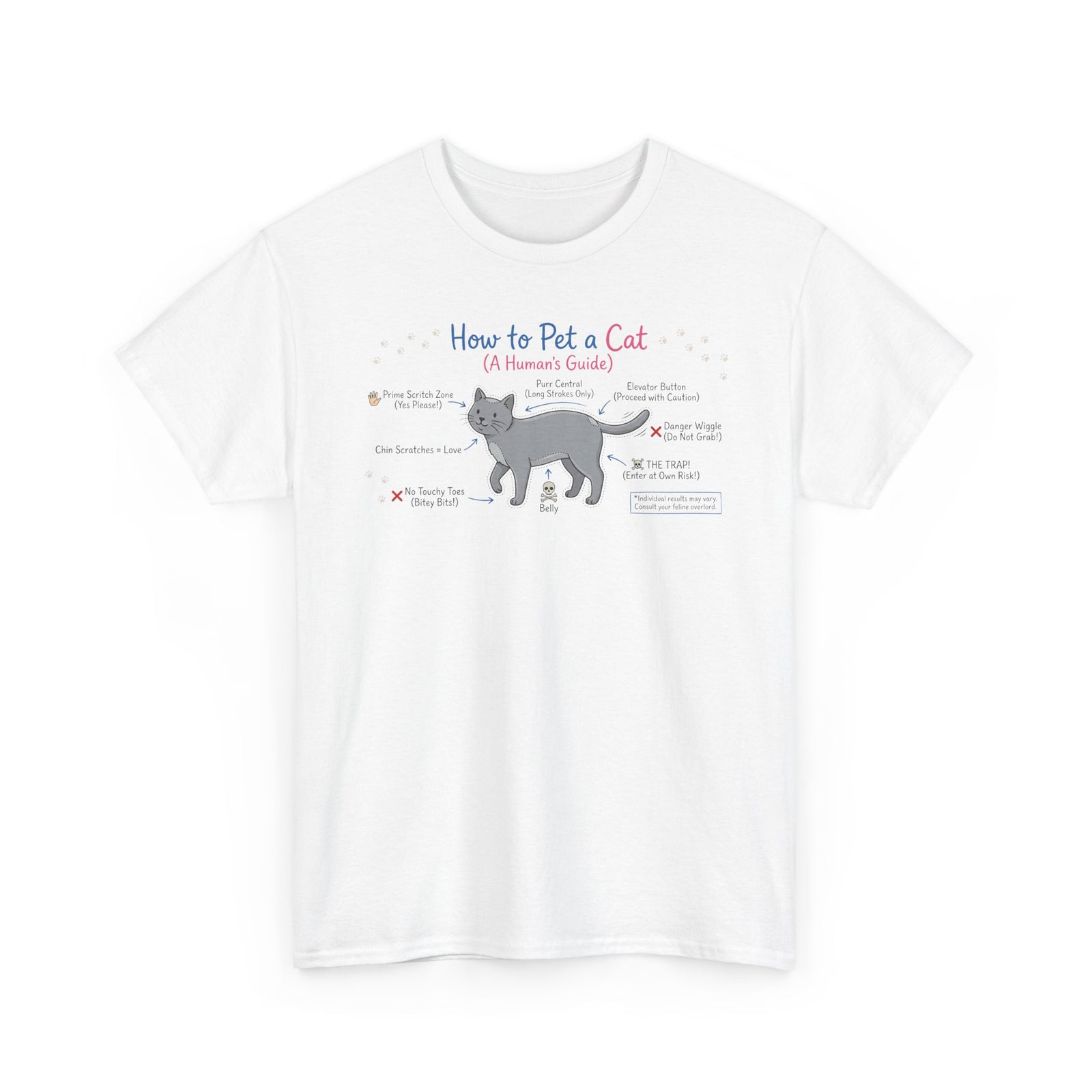 How To Pet A Cat T-Shirt — Funny Cat Care Tee for Cat Lovers