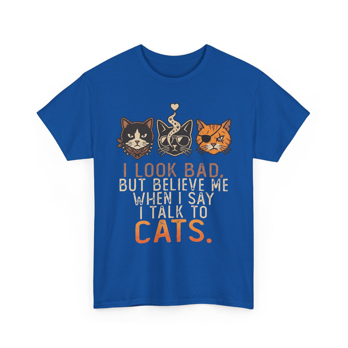 I Talk to Cats T-Shirt – Funny Cat Lover Tee with Cat Faces