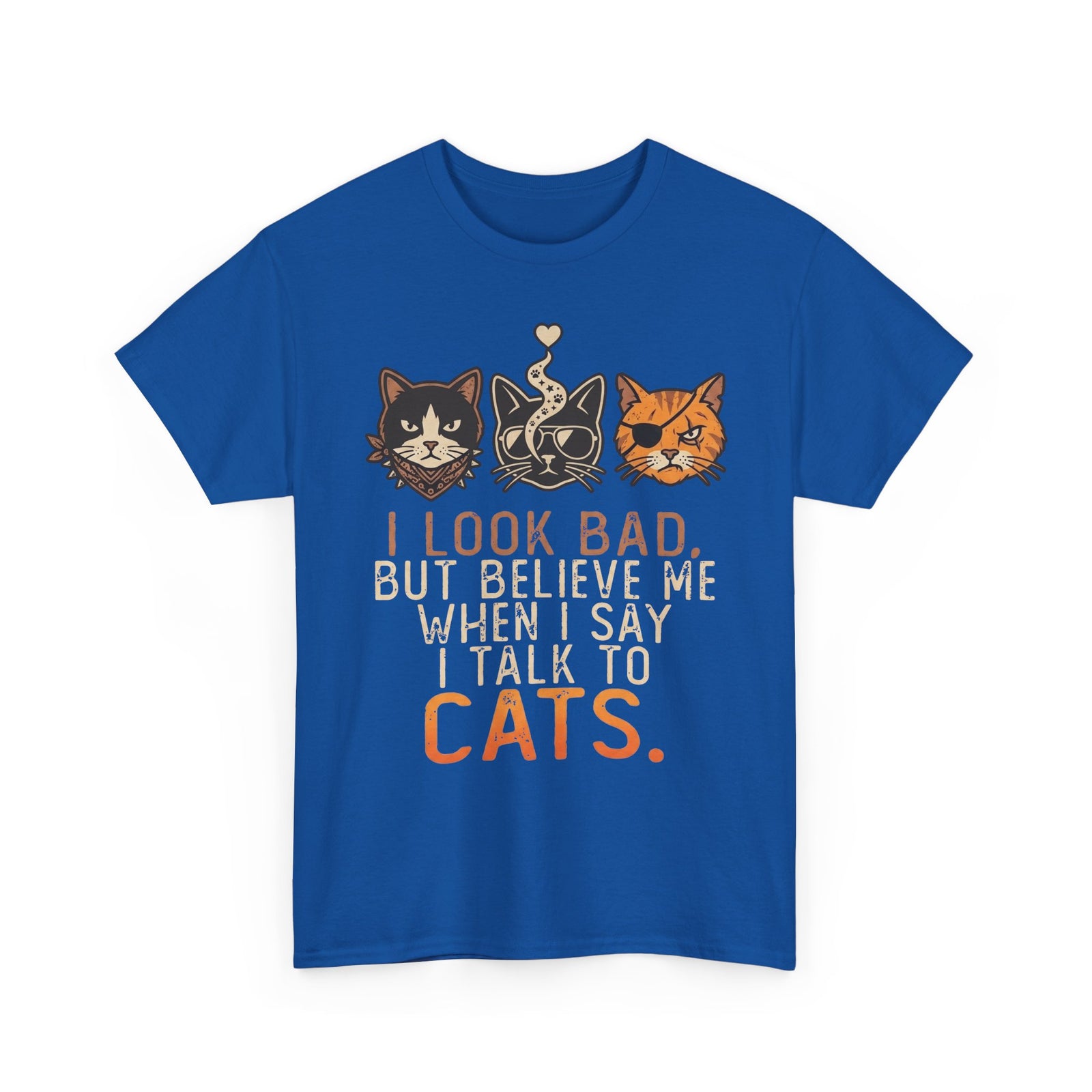 I Talk to Cats T-Shirt – Funny Cat Lover Tee with Cat Faces