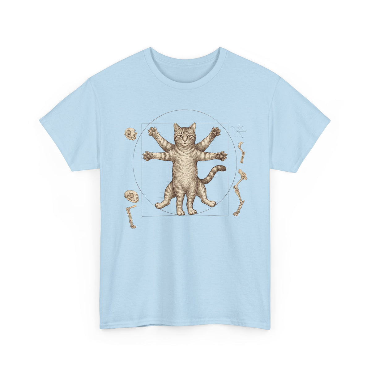 Vitruvian Cat T-Shirt — Anatomical Cat Art Tee