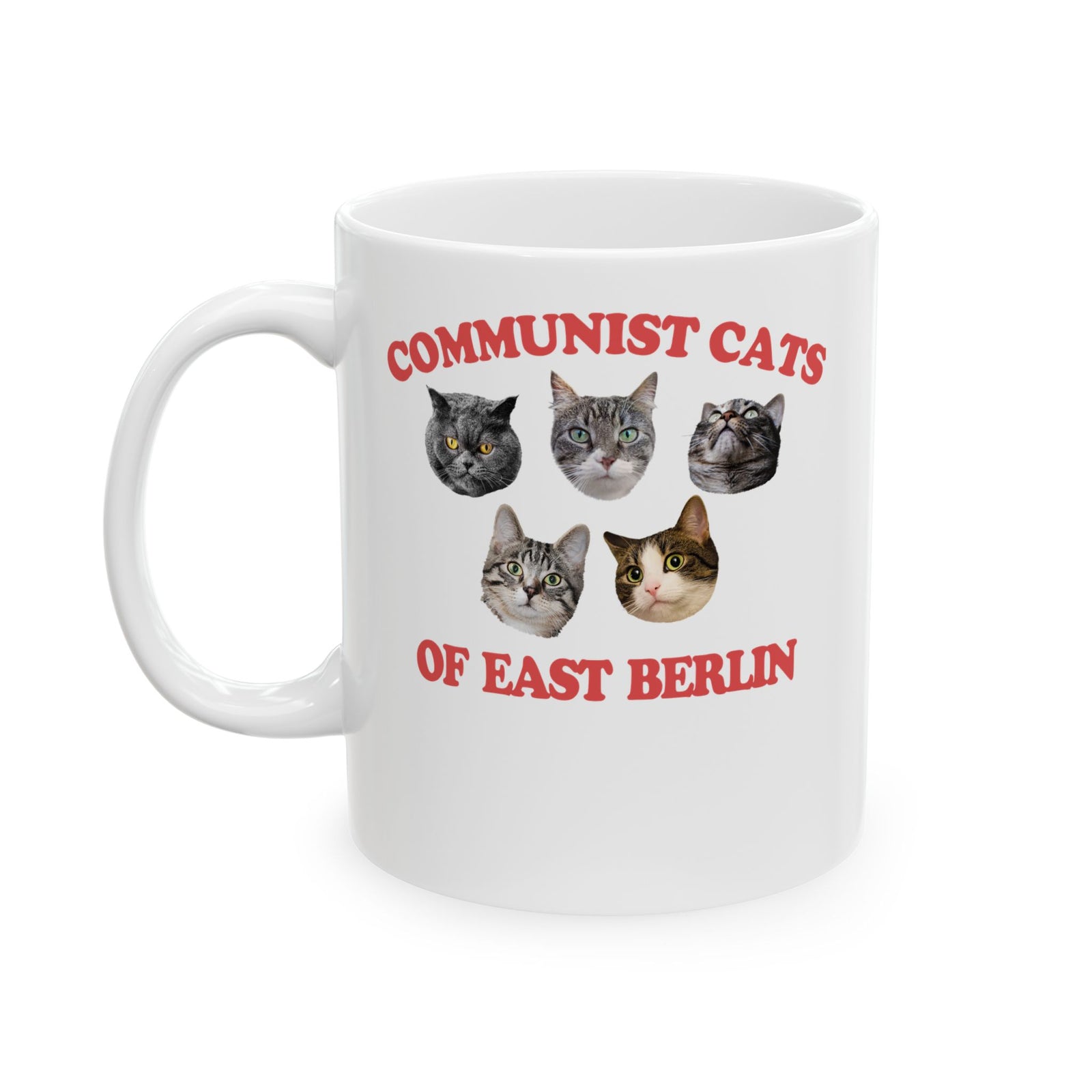 Communist Cats of East Berlin Ceramic Mug — Retro Socialist Cat Mug