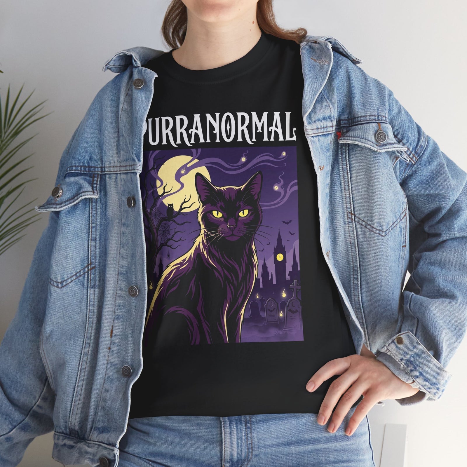 Purranormal Cat T-Shirt — Paranormal Cat Spooky Cat Graphic Tee
