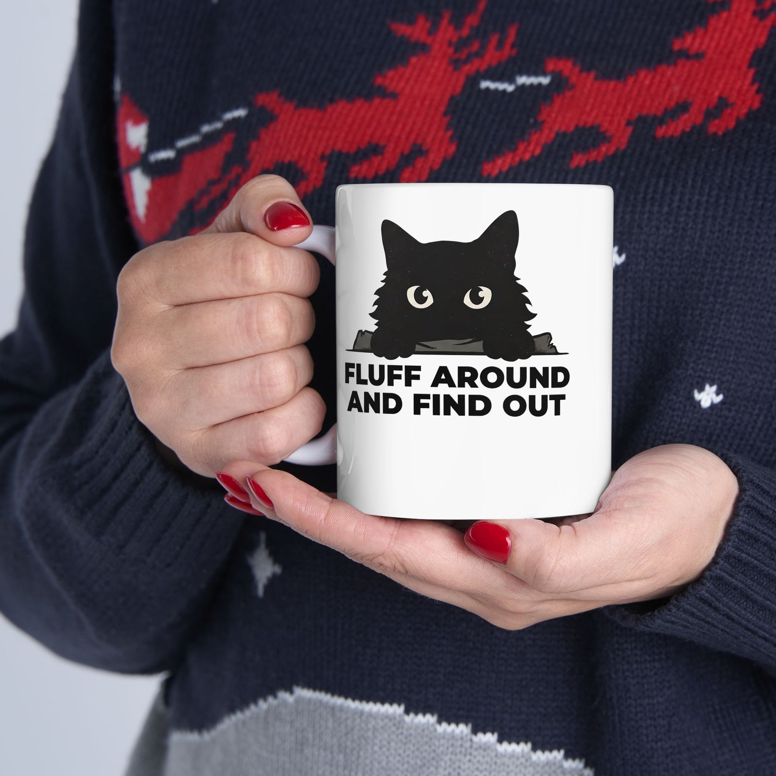 Fluff Around And Find Out Ceramic Mug — Playful Graphic Mug