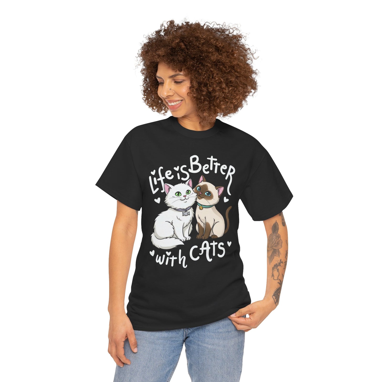 Life is Better with Cats T-Shirt - Cute Cat Lover Gift Shirt