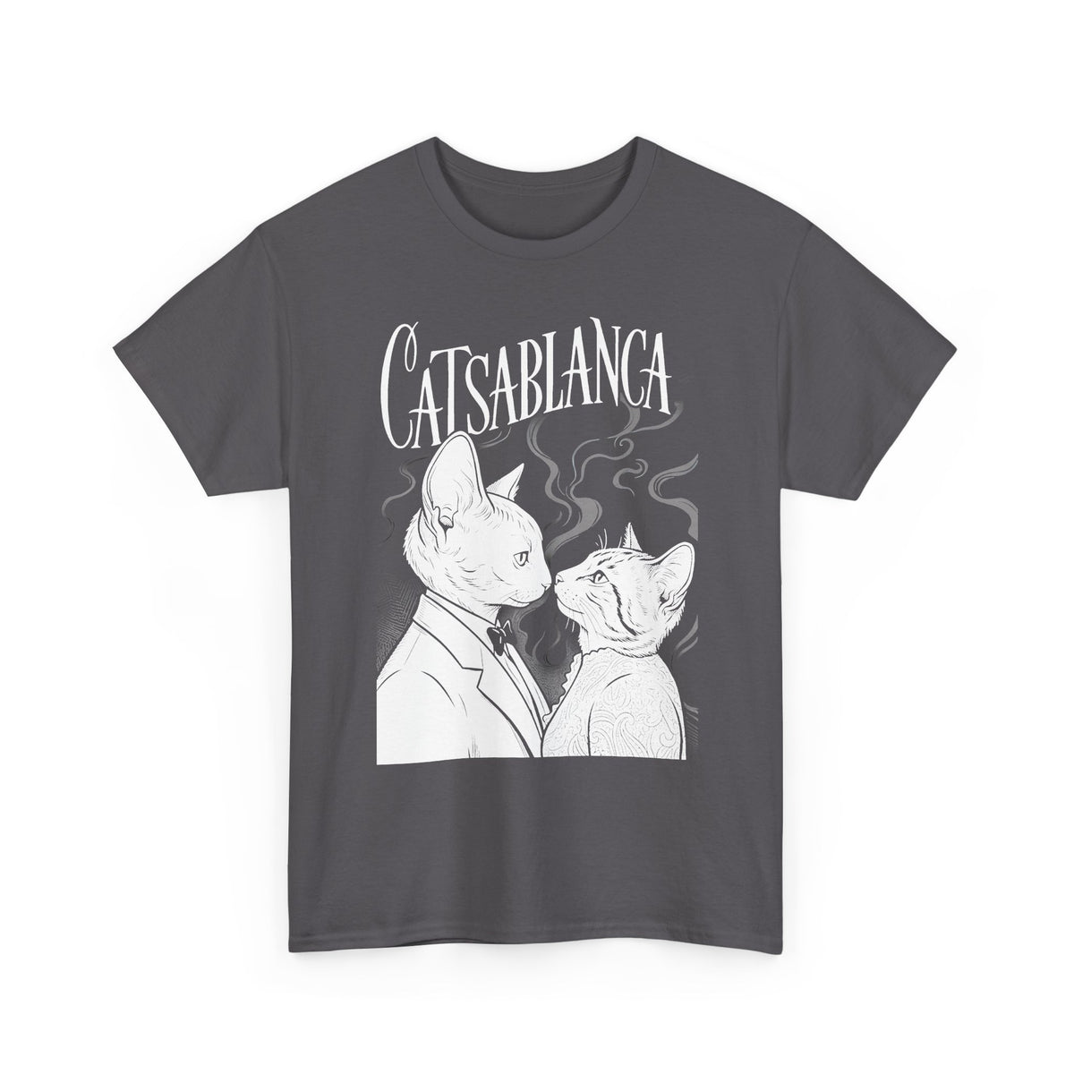 Catsablanca Graphic Tee — Retro Noir Cat Movie Parody T-Shirt