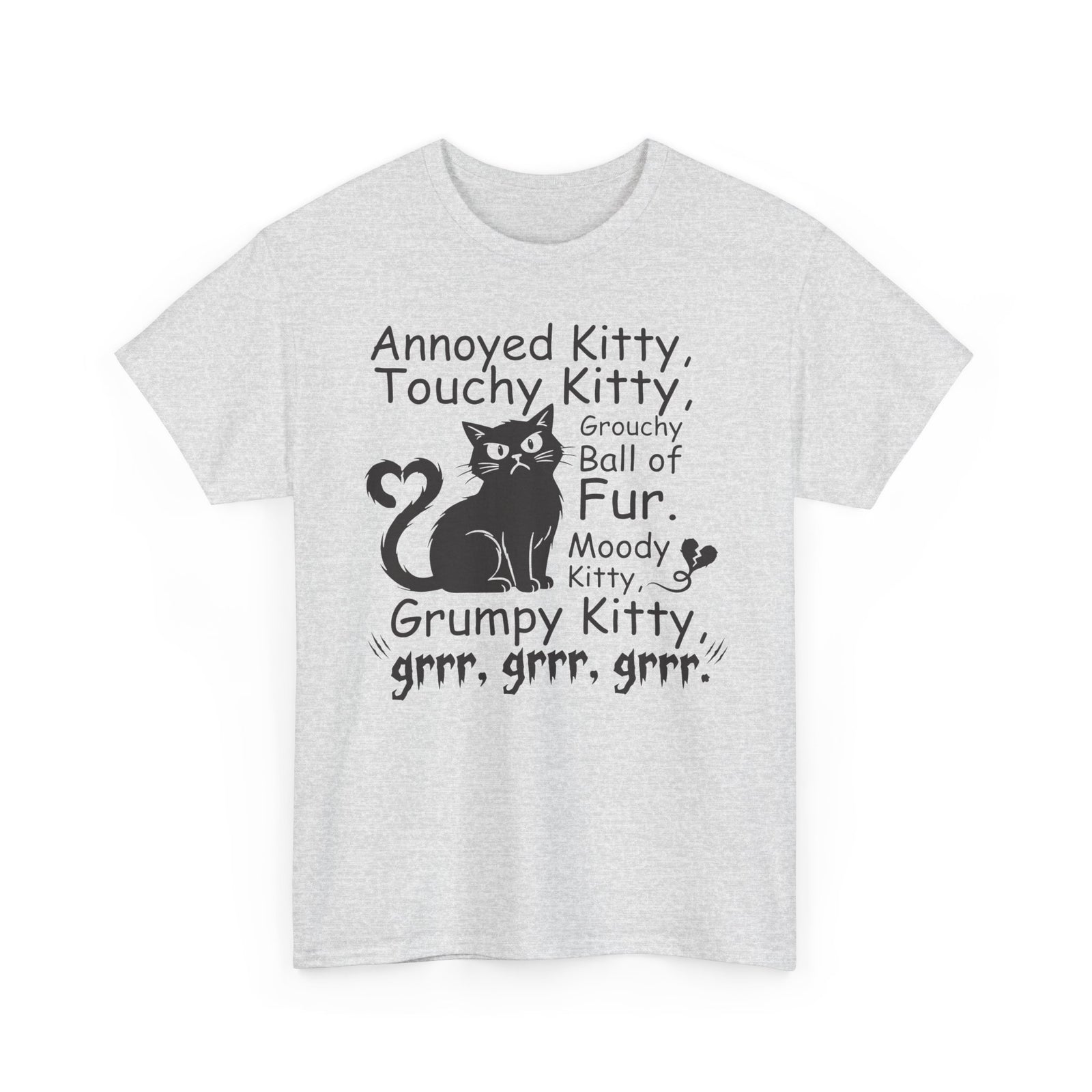Grouchy Ball of Fur T-Shirt — Annoyed Kitty, Touchy Kitty Graphic Tee