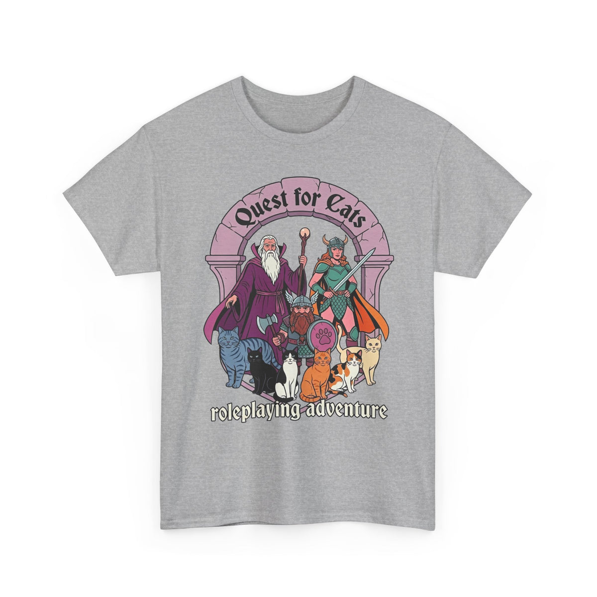 Quest for Cats T-Shirt — Roleplaying Adventure Graphic Tee