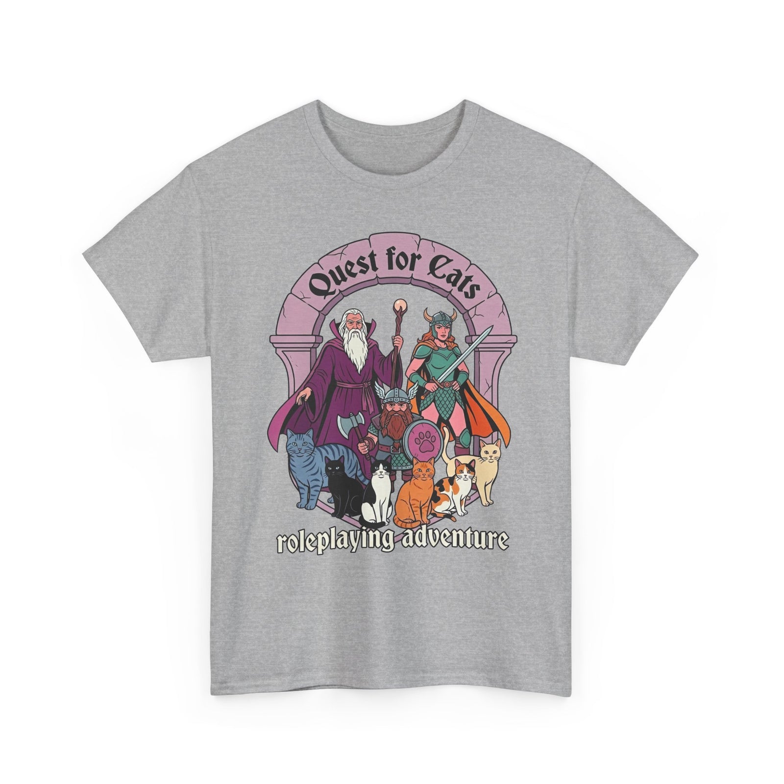 Quest for Cats T-Shirt — Roleplaying Adventure Graphic Tee