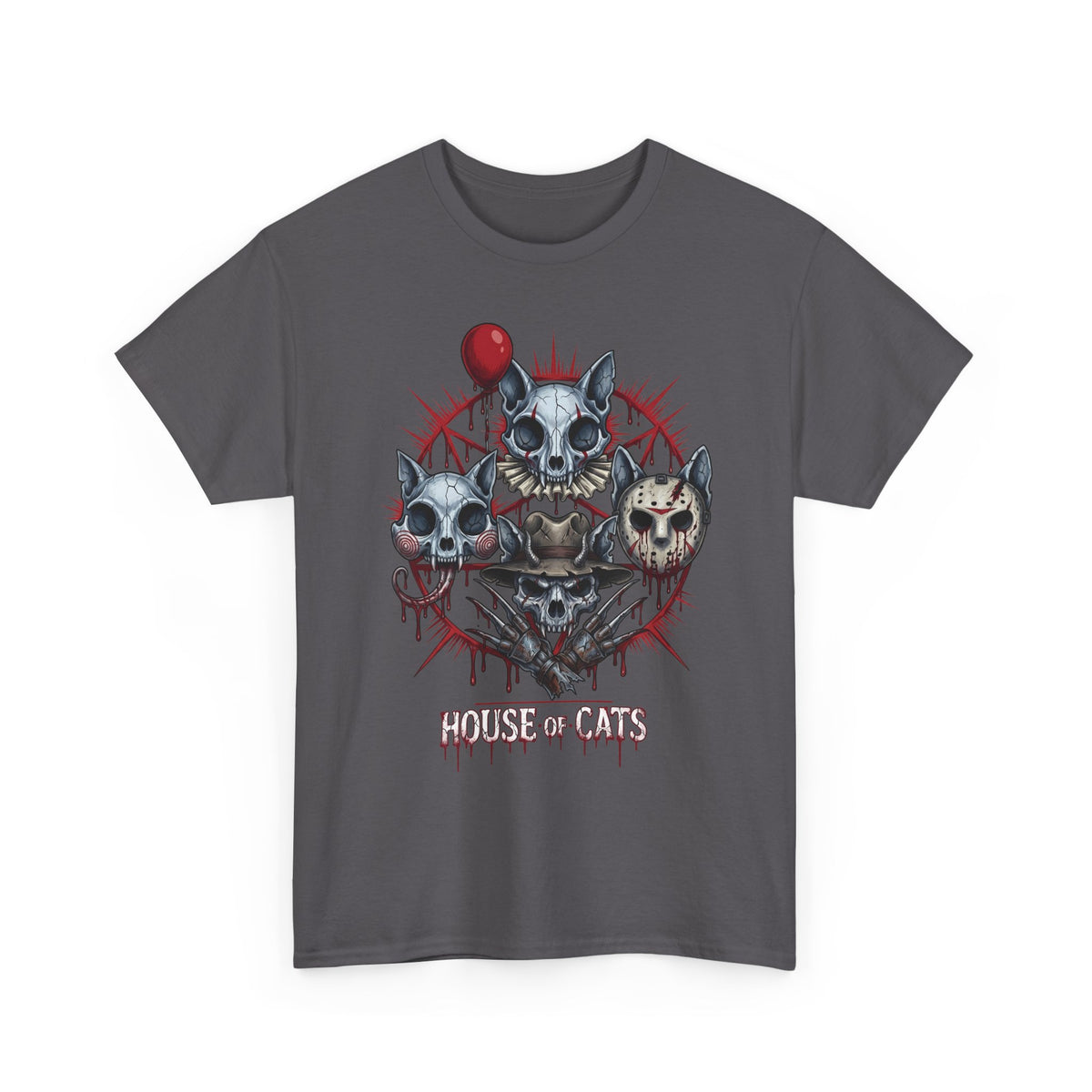 House Of Cats Horror Movie T-Shirt — Slashers Cat Skull Graphic Tee