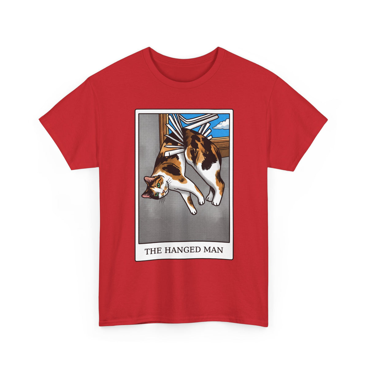 The Hanged Man Calico Cat Tarot Shirt — Funny Window Blinds T-Shirt