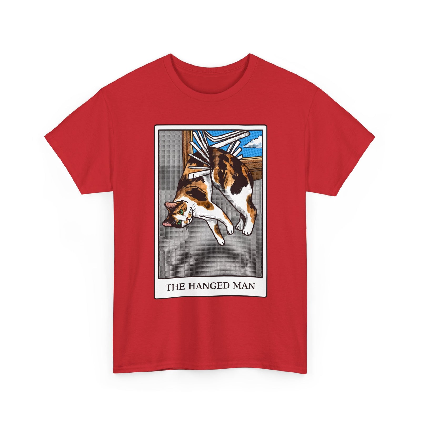 The Hanged Man Calico Cat Tarot Shirt — Funny Window Blinds T-Shirt