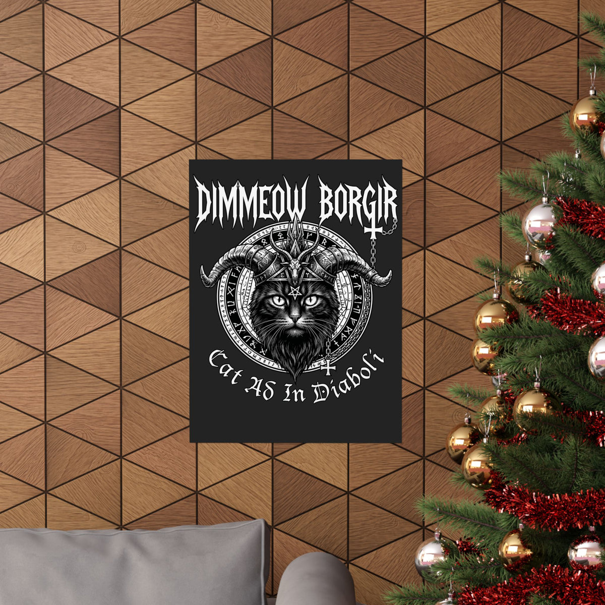 Black Metal Cat Poster — "Dimmeow Borgir" Gothic Cat Band Poster