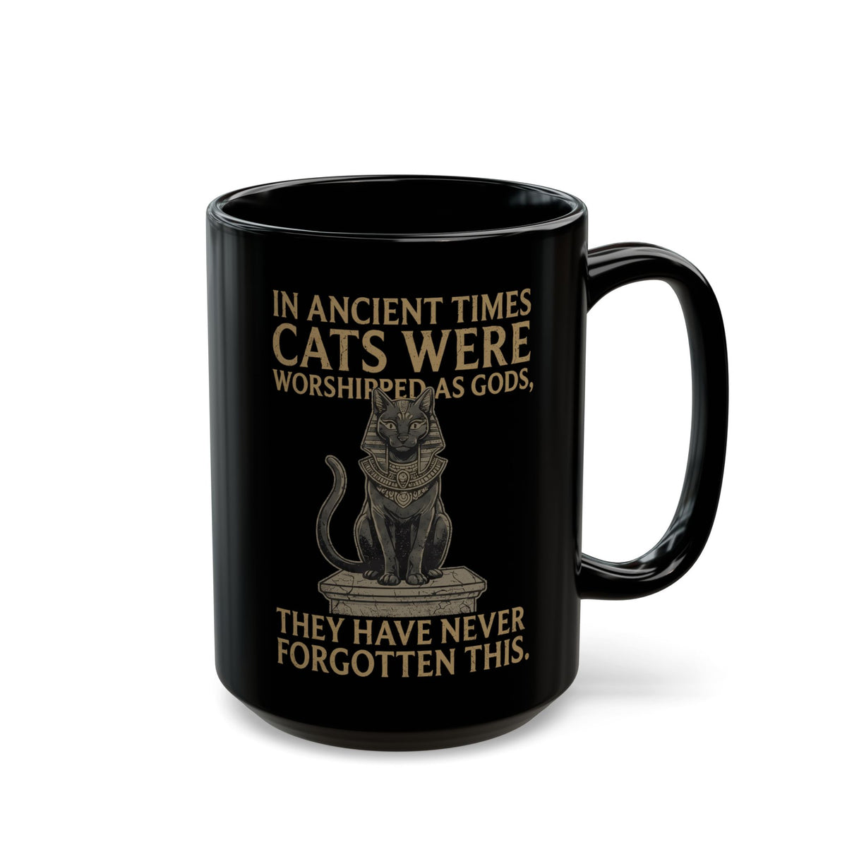 In Ancient Times Cats Were Worshipped Gods Black Mug
